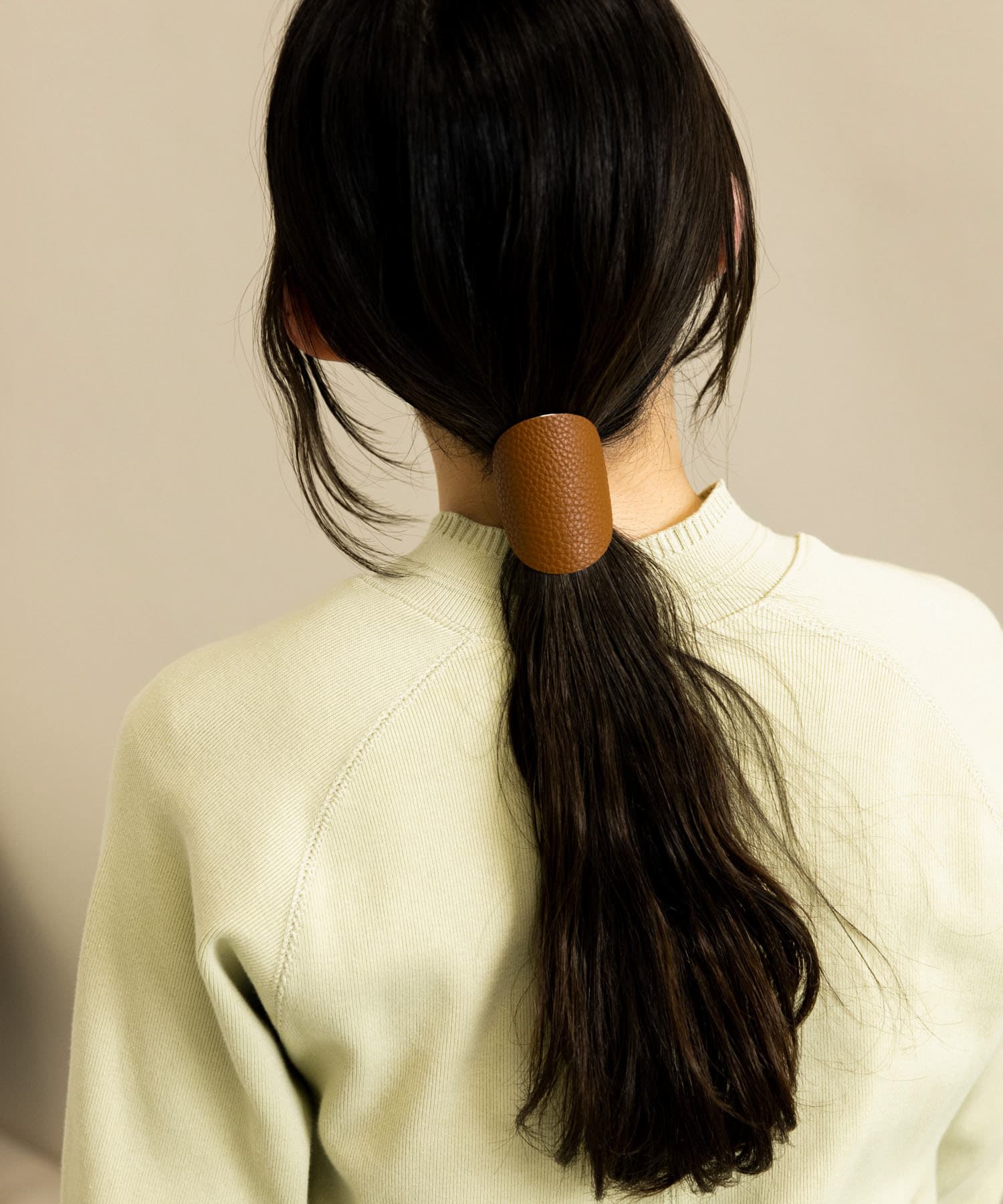 フェイクレザーサークルヘアカフセット BRN -