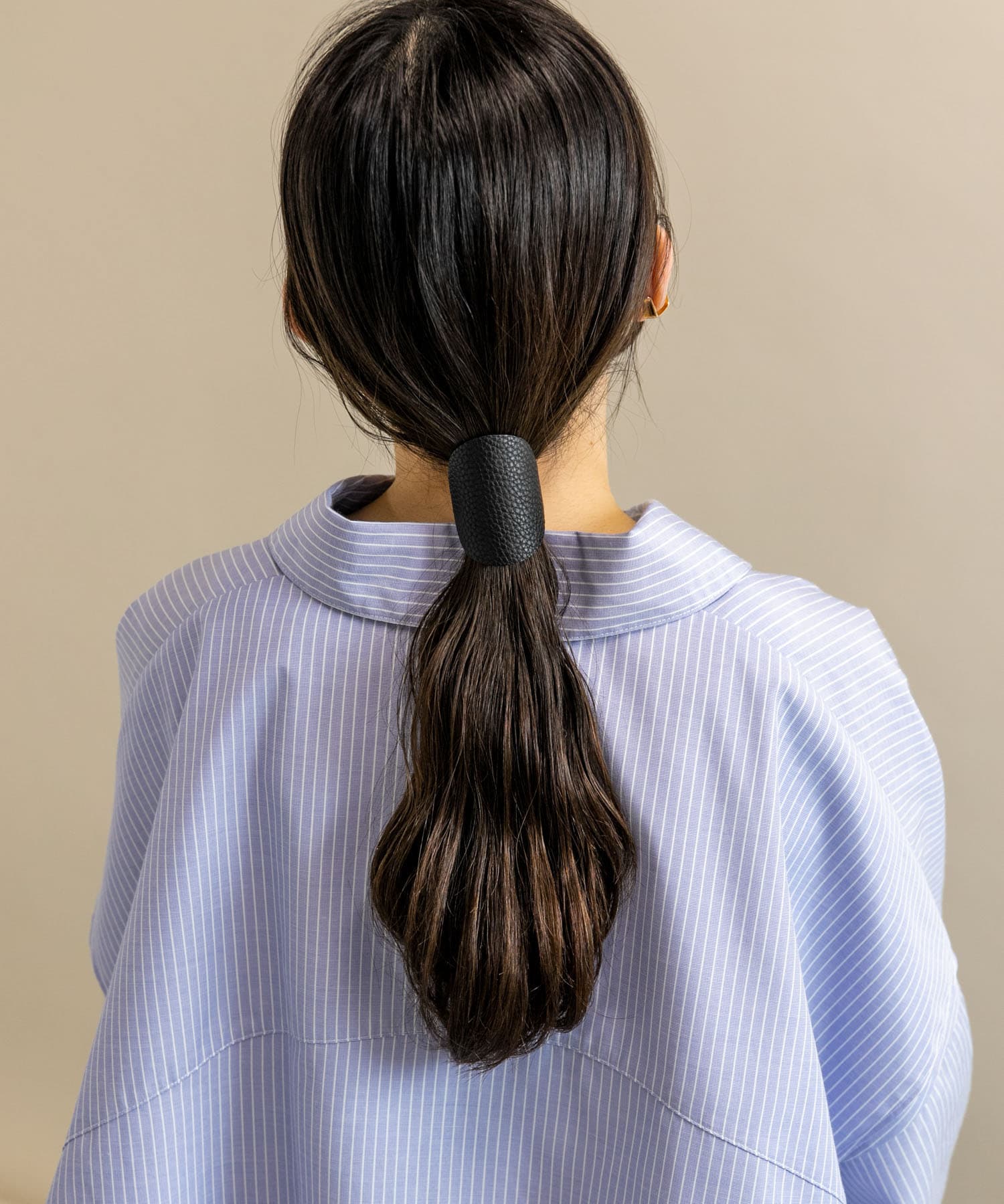 フェイクレザーサークルヘアカフセット BLK -