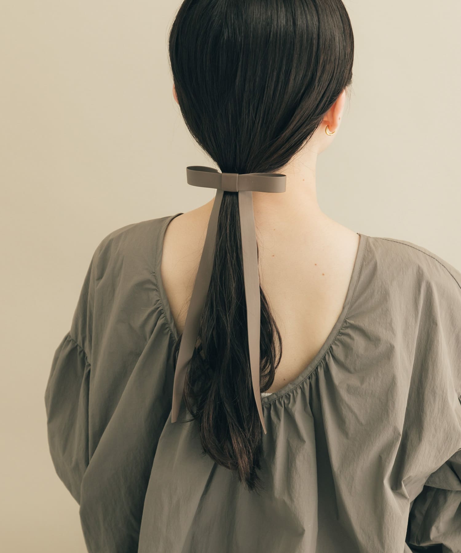 フェイクレザーリボンヘアカフセット BRN -