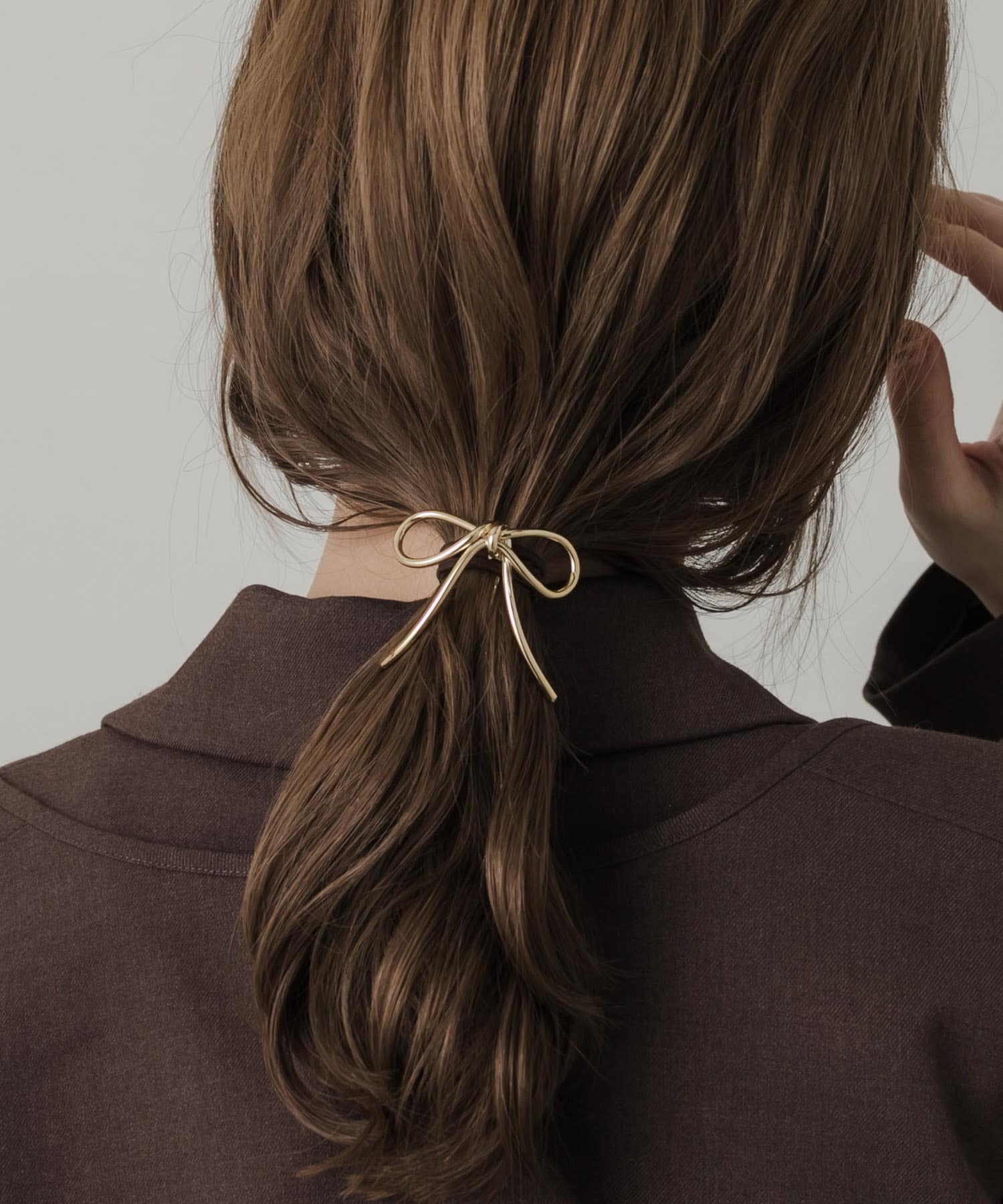 メタルノットリボンヘアカフセット GLD -