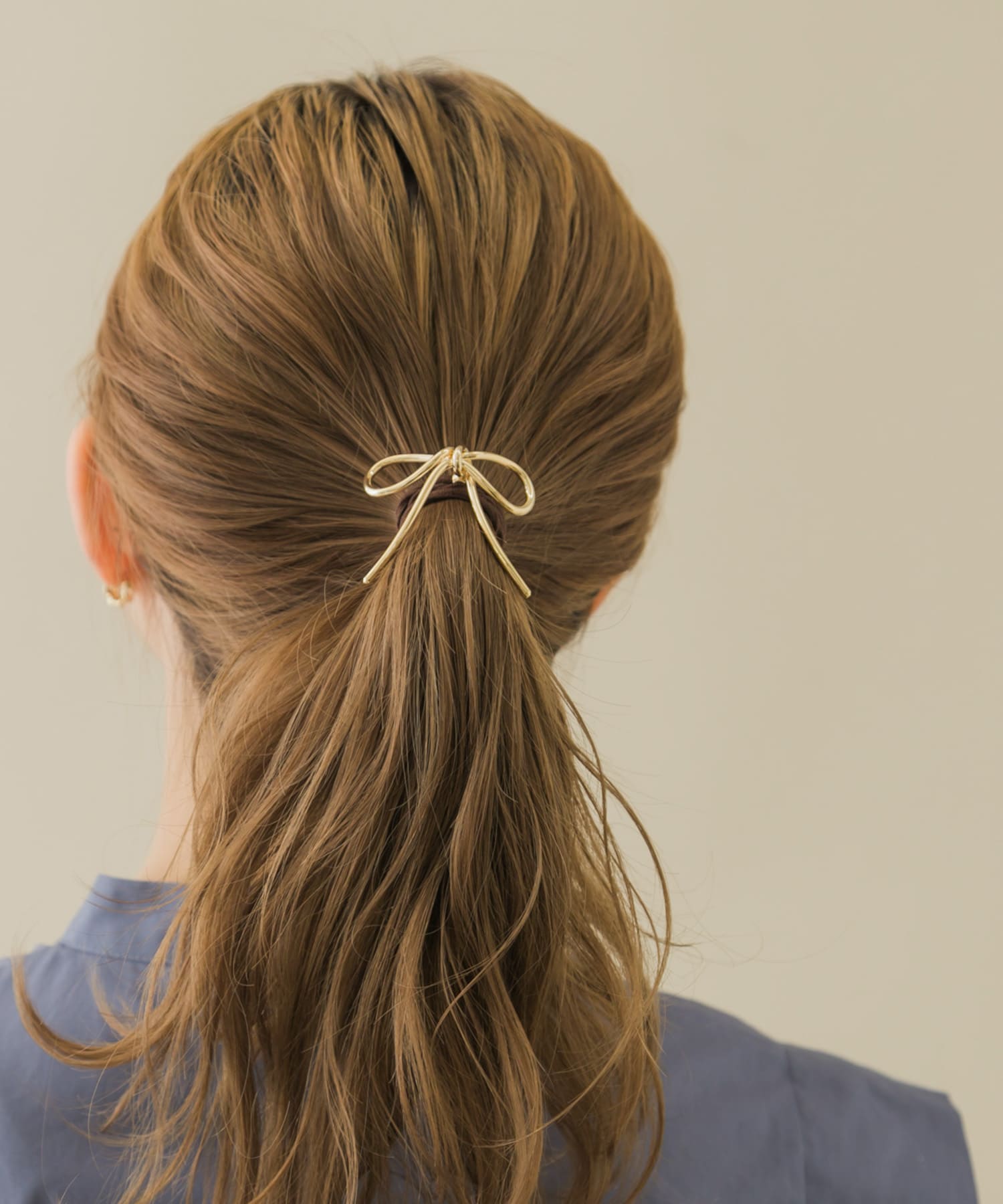 メタルノットリボンヘアカフセット GLD -
