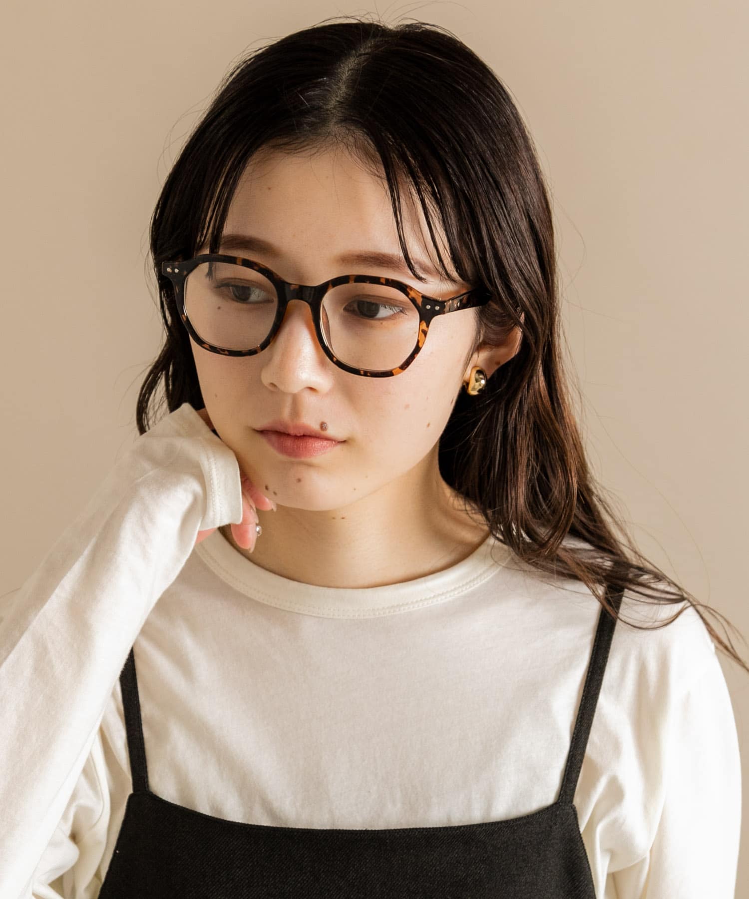 オクタゴンフレームダテメガネ