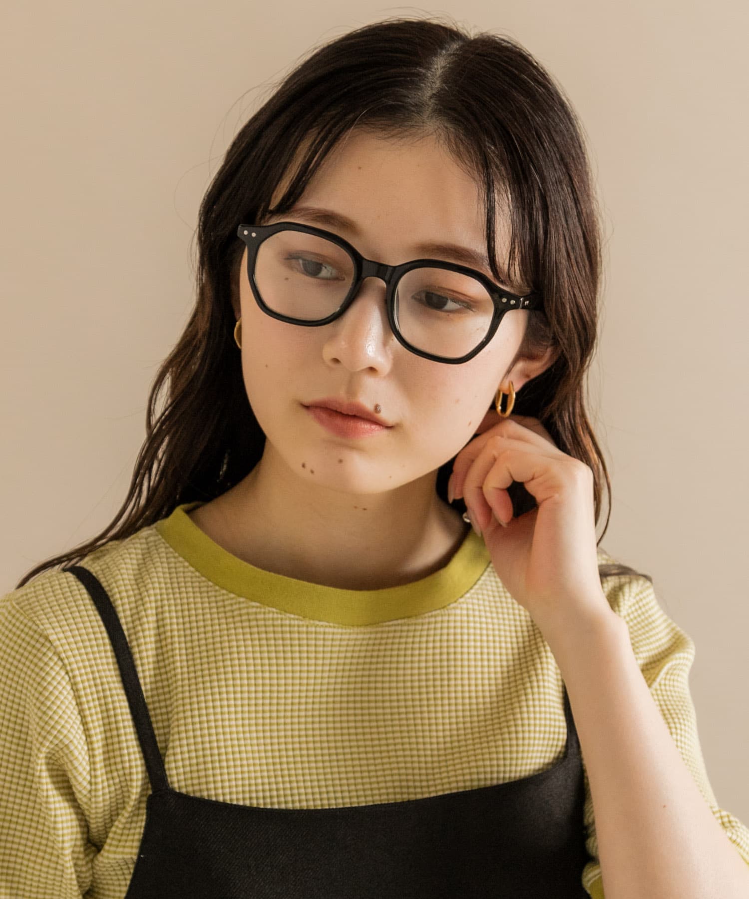 オクタゴンフレームダテメガネ