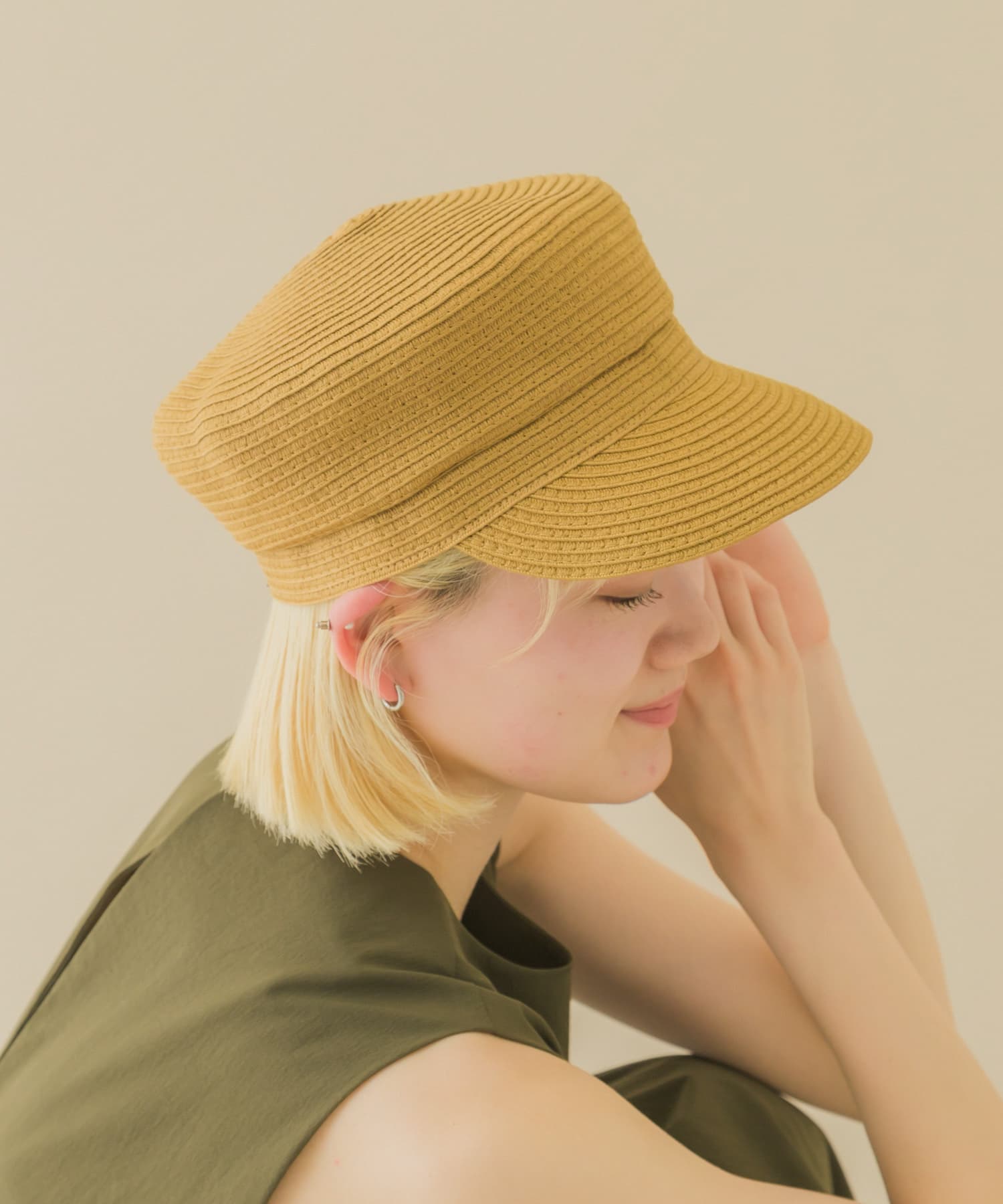 ウォッシャブルペーパーライクキャスケット BEG -