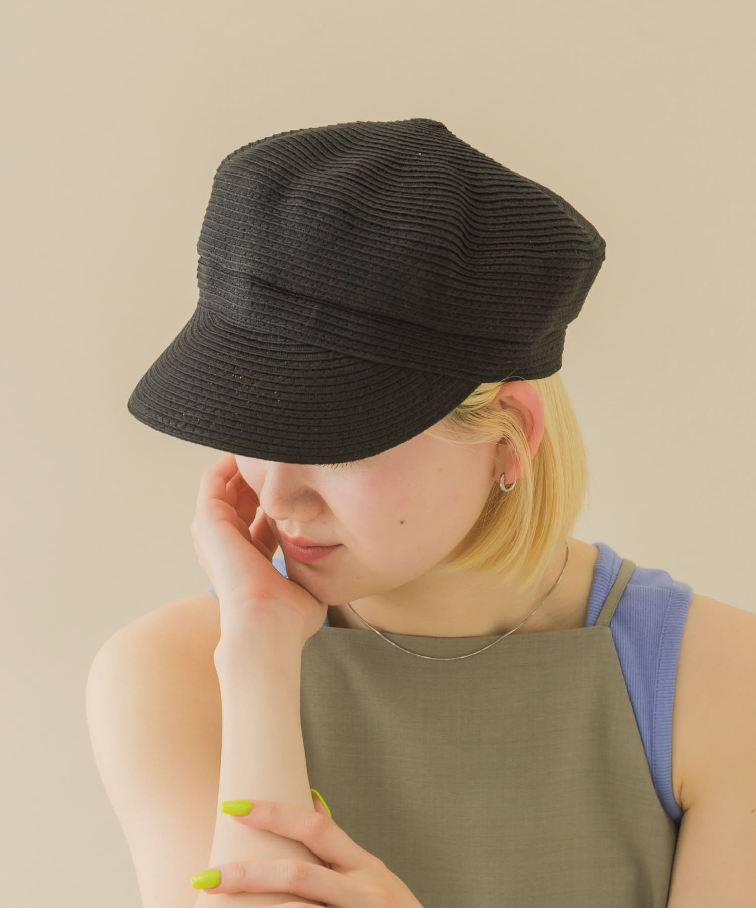 ウォッシャブルペーパーライクキャスケット BLK -