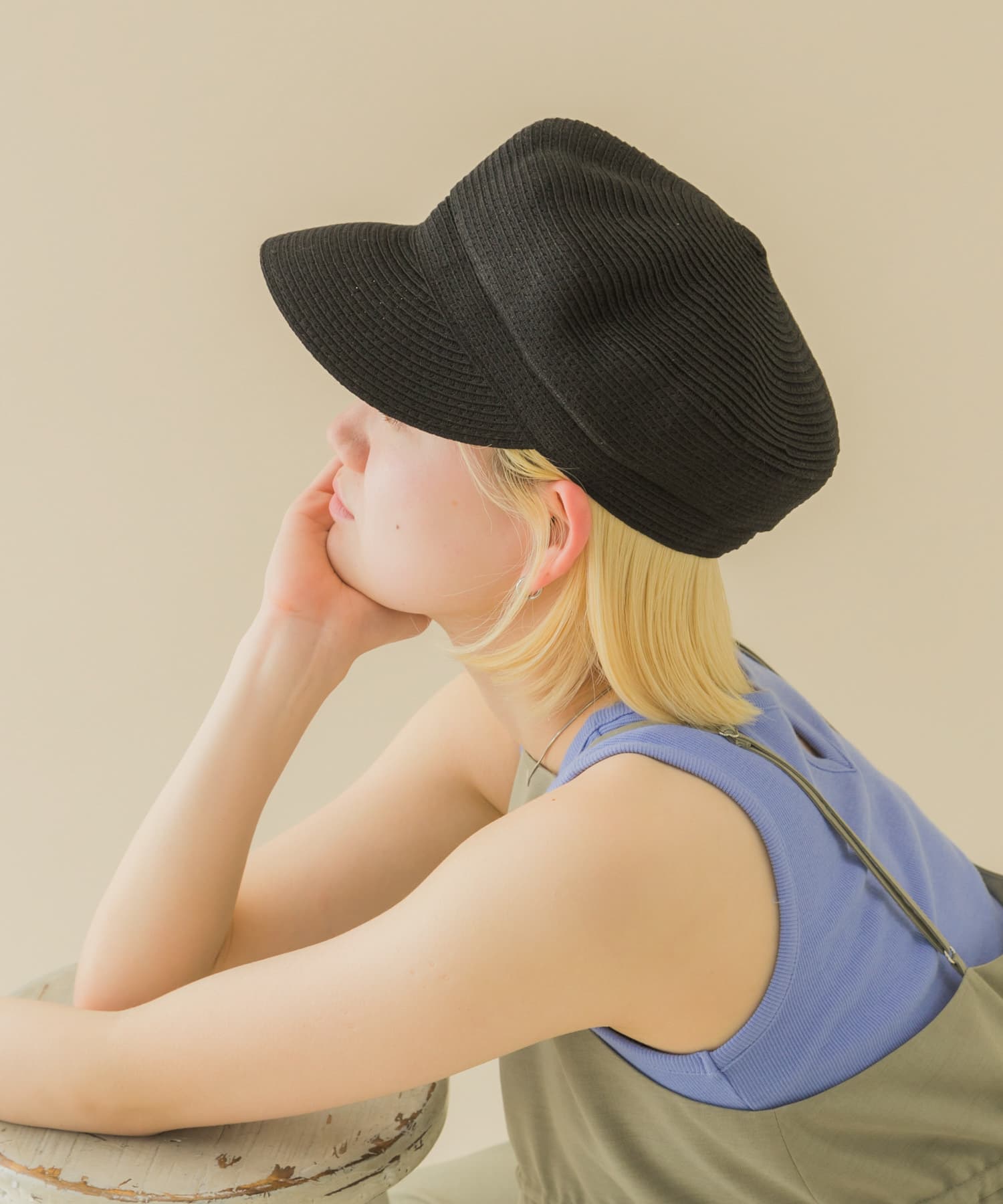 ウォッシャブルペーパーライクキャスケット BLK -