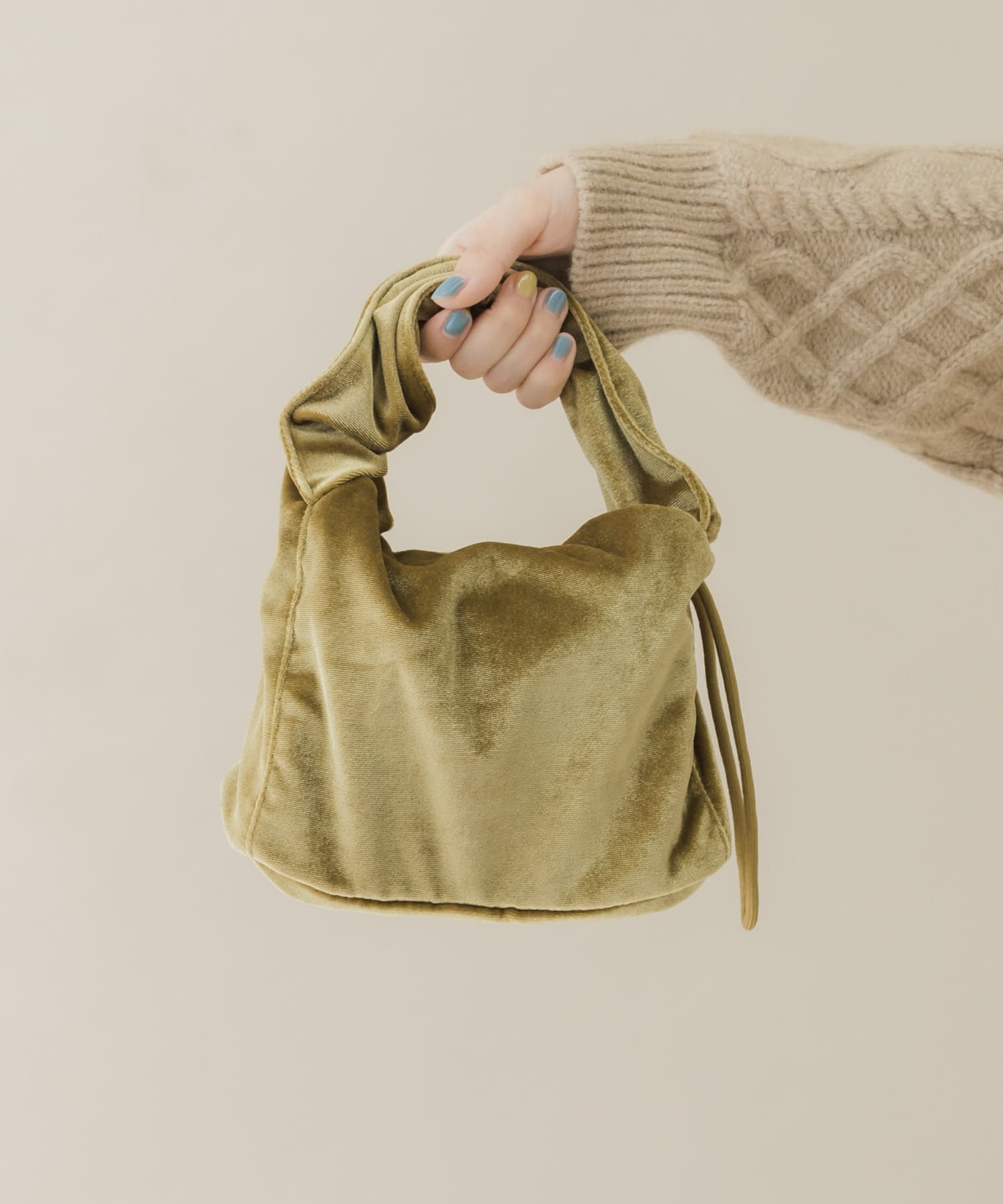 ドローコードベロアバッグ