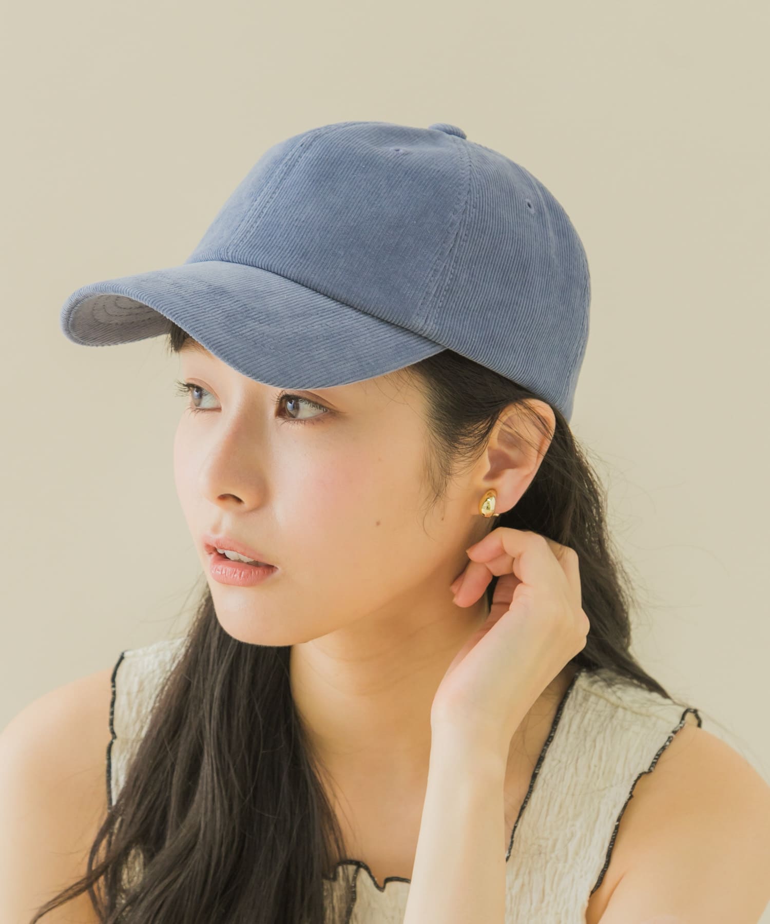 コーデュロイキャップ BLU -