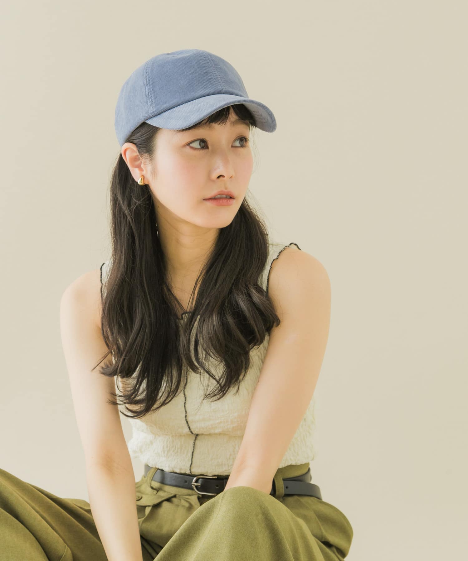 コーデュロイキャップ BLU -