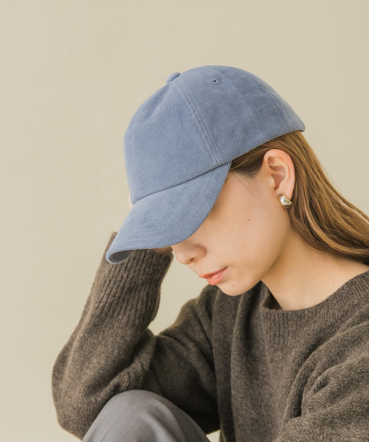 コーデュロイキャップ BLU -