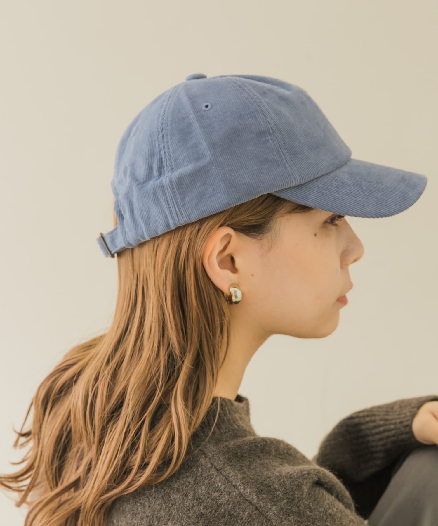 コーデュロイキャップ BLU -