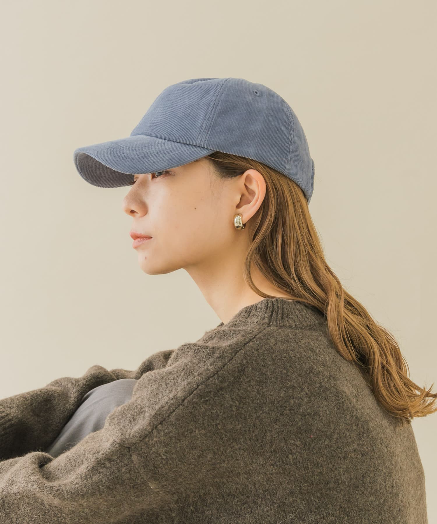 コーデュロイキャップ BLU -