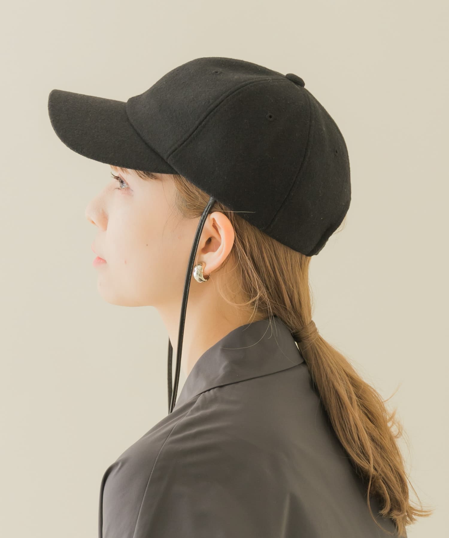 2WAYメルトンキャップ BLK -