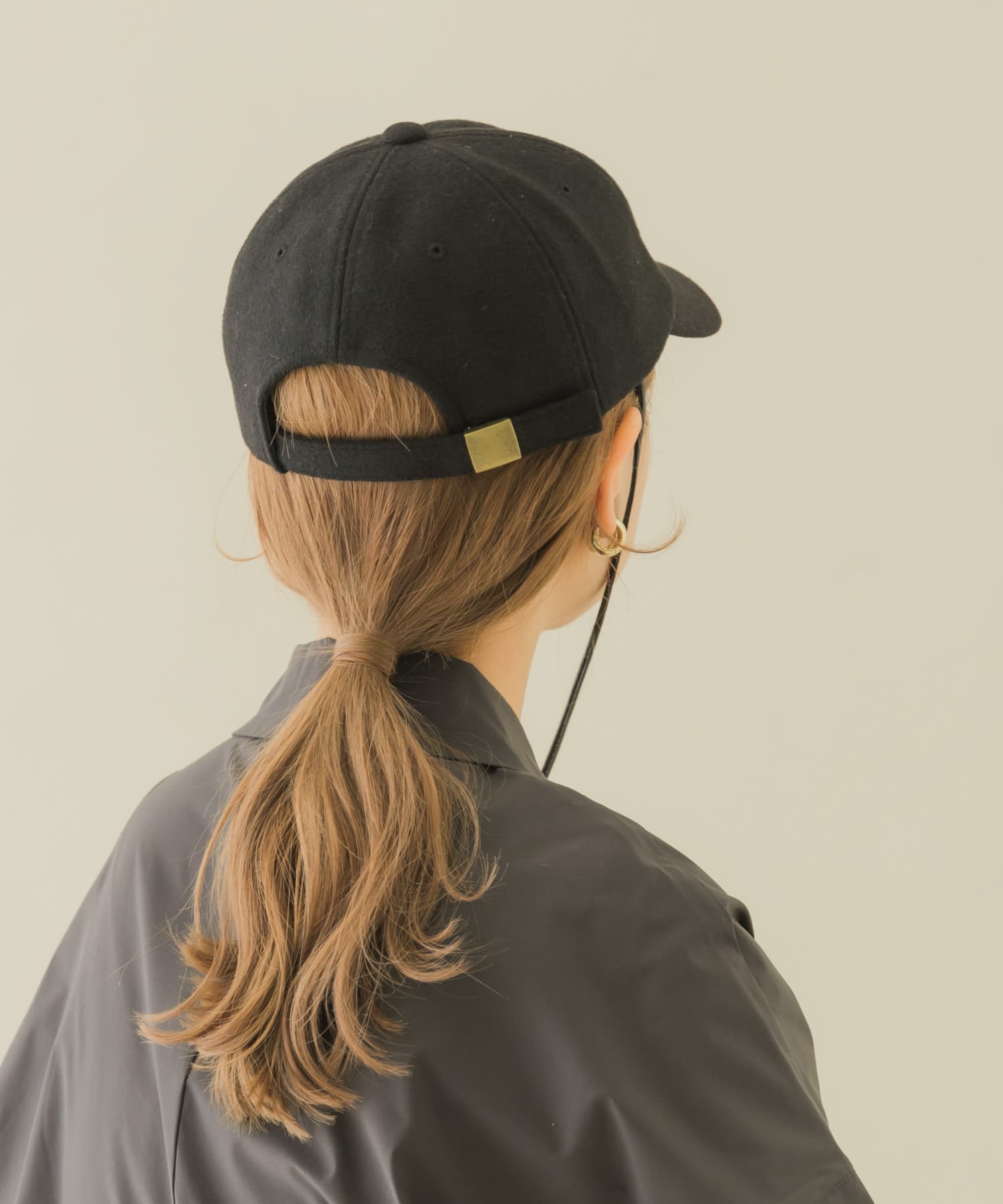 2WAYメルトンキャップ BLK -