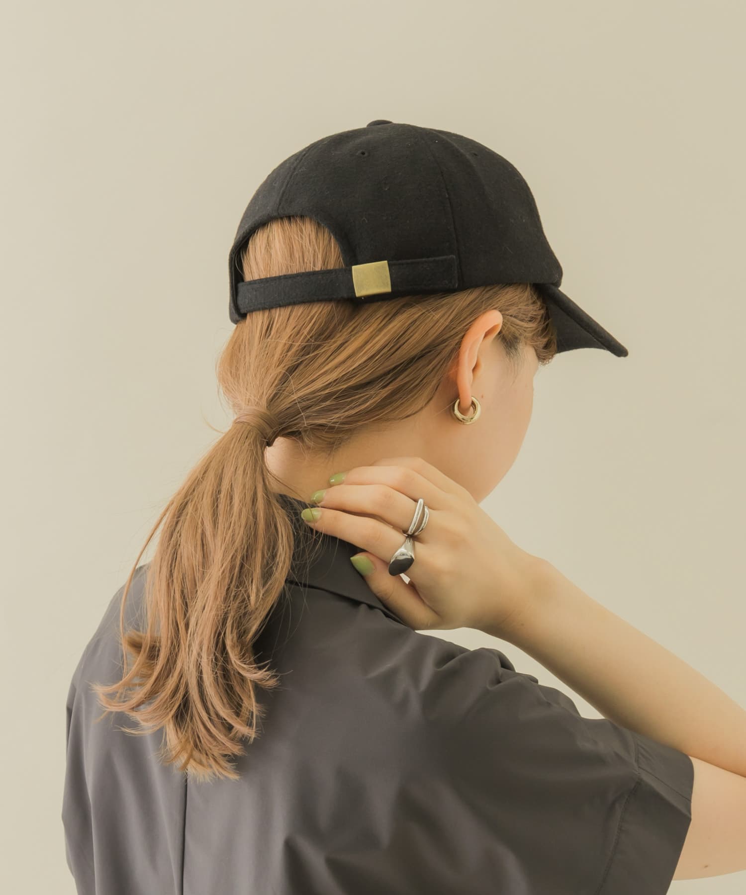 2WAYメルトンキャップ BLK -