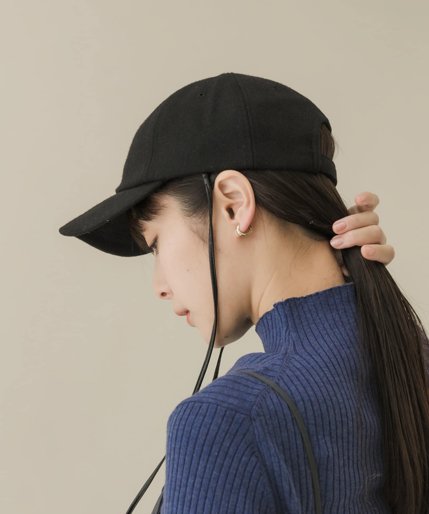 2WAYメルトンキャップ BLK -