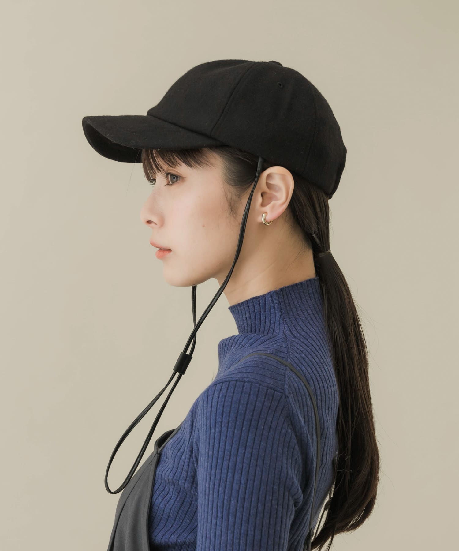 2WAYメルトンキャップ BLK -