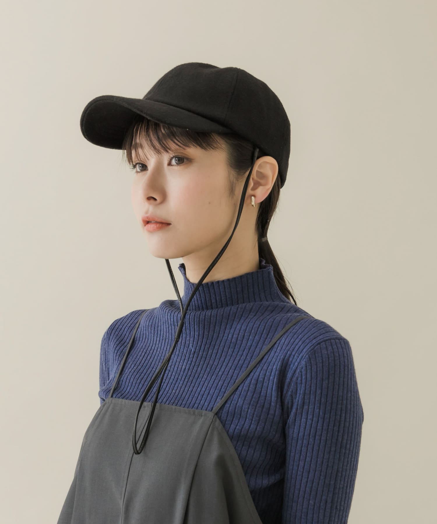 2WAYメルトンキャップ BLK -