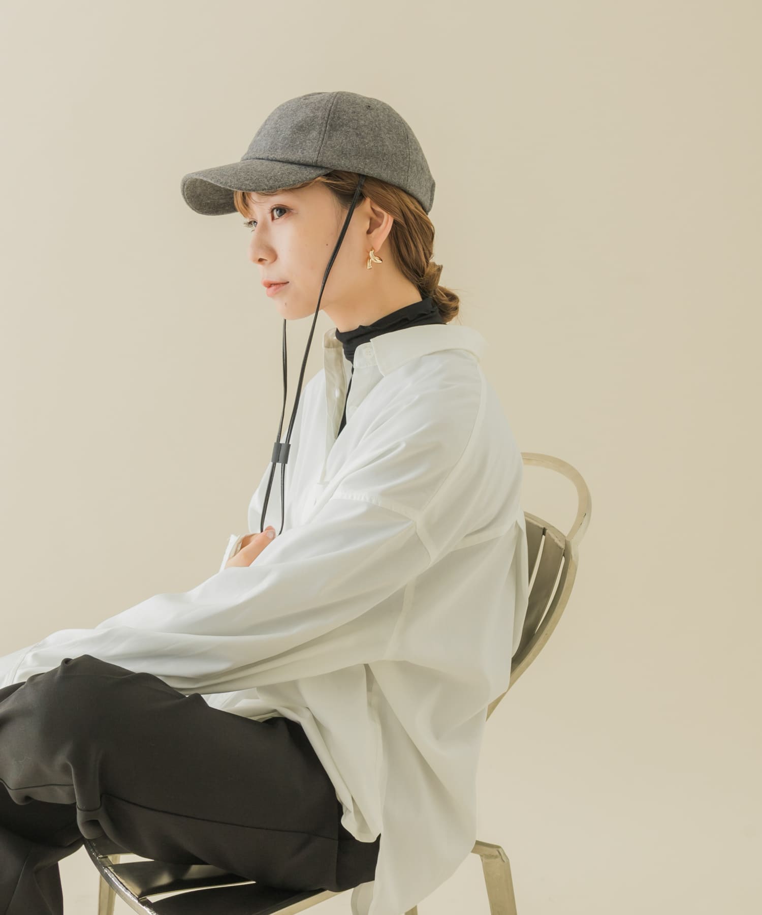2WAYメルトンキャップ GRY -