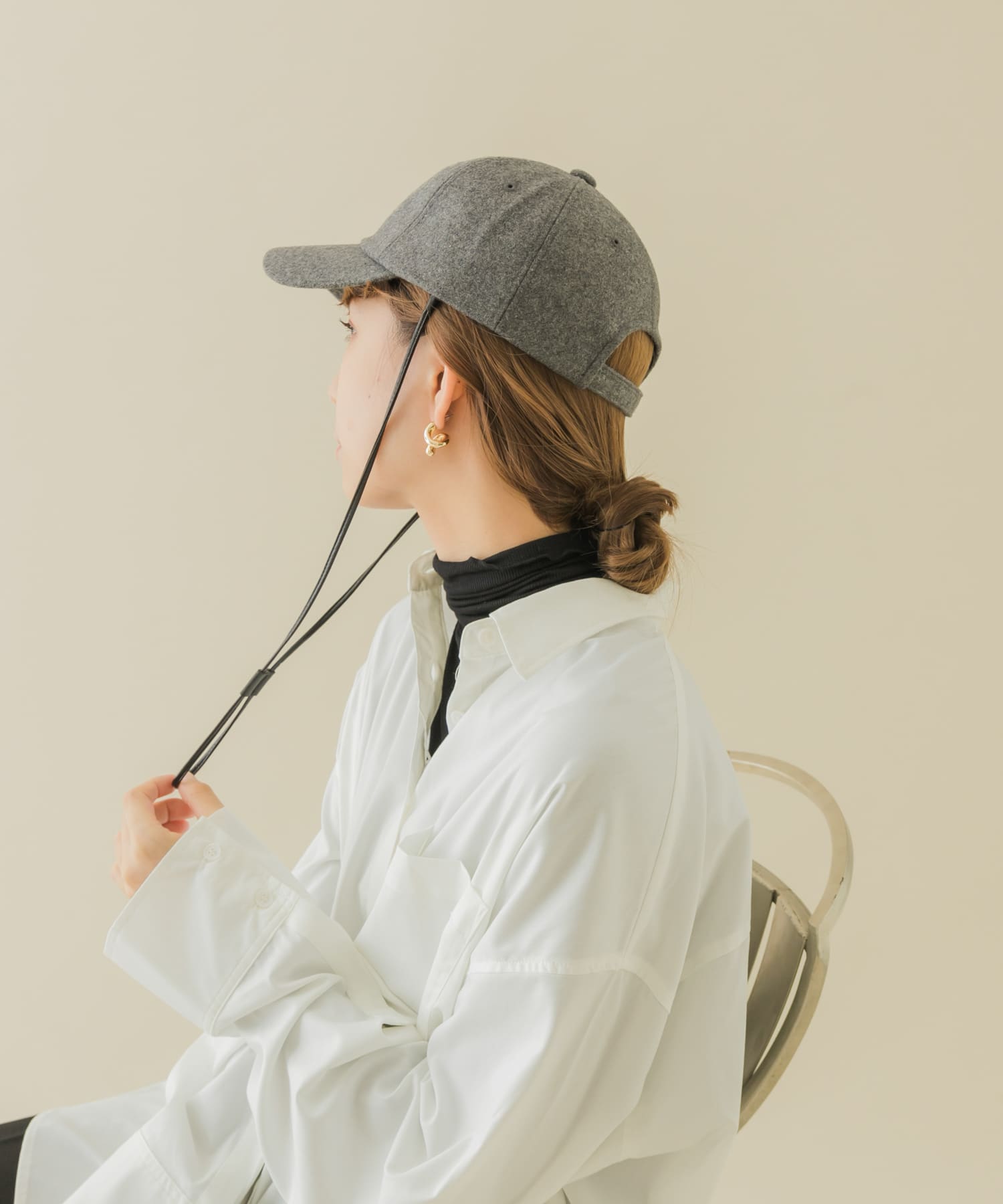 2WAYメルトンキャップ GRY -