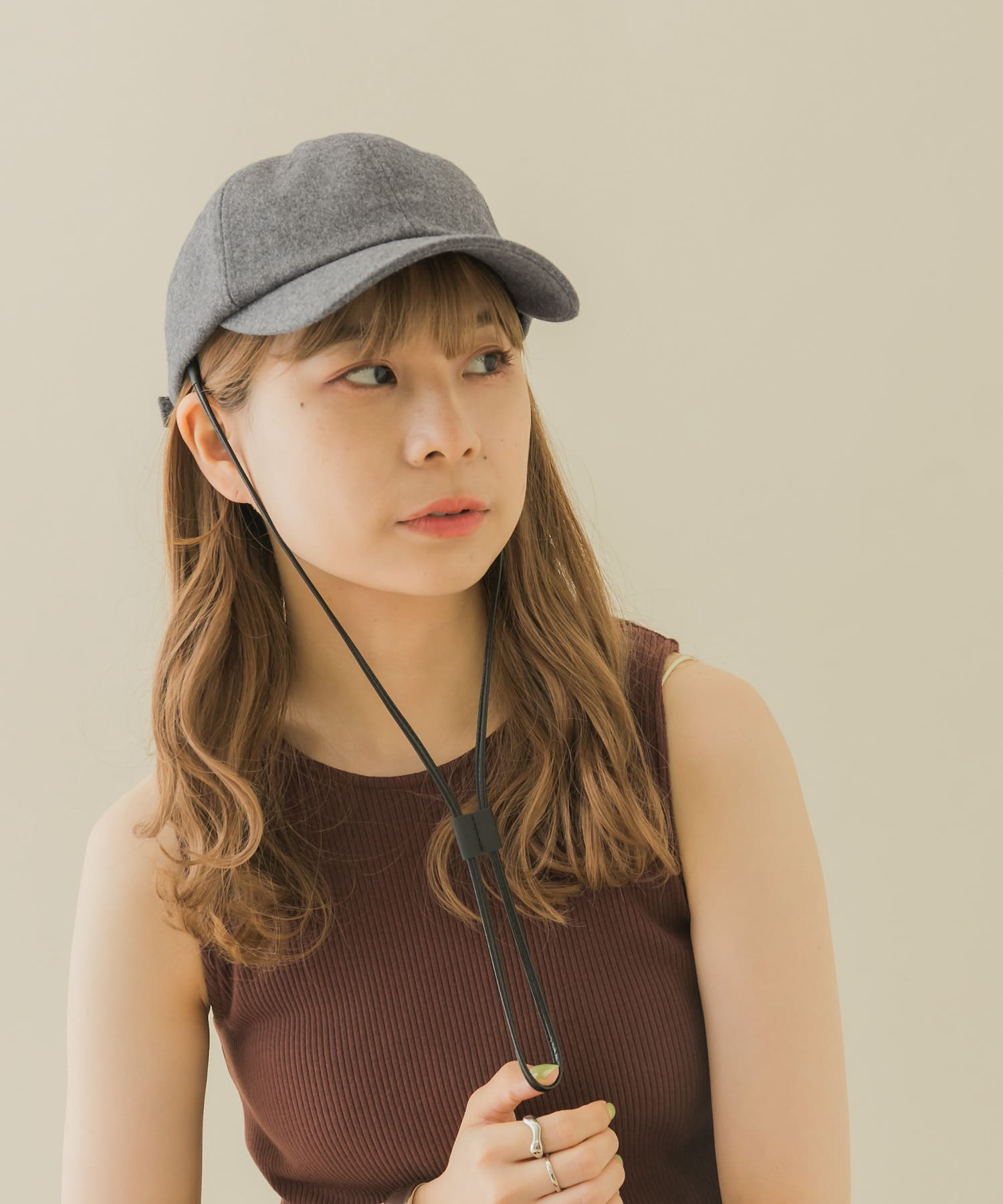2WAYメルトンキャップ GRY -