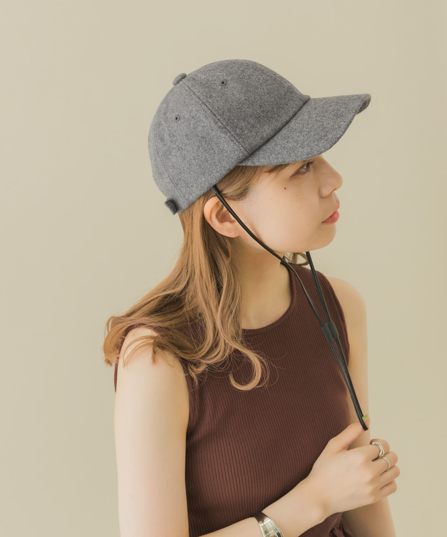 2WAYメルトンキャップ GRY -