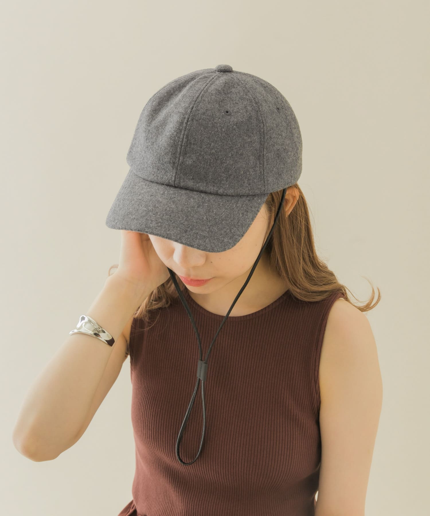 2WAYメルトンキャップ GRY -