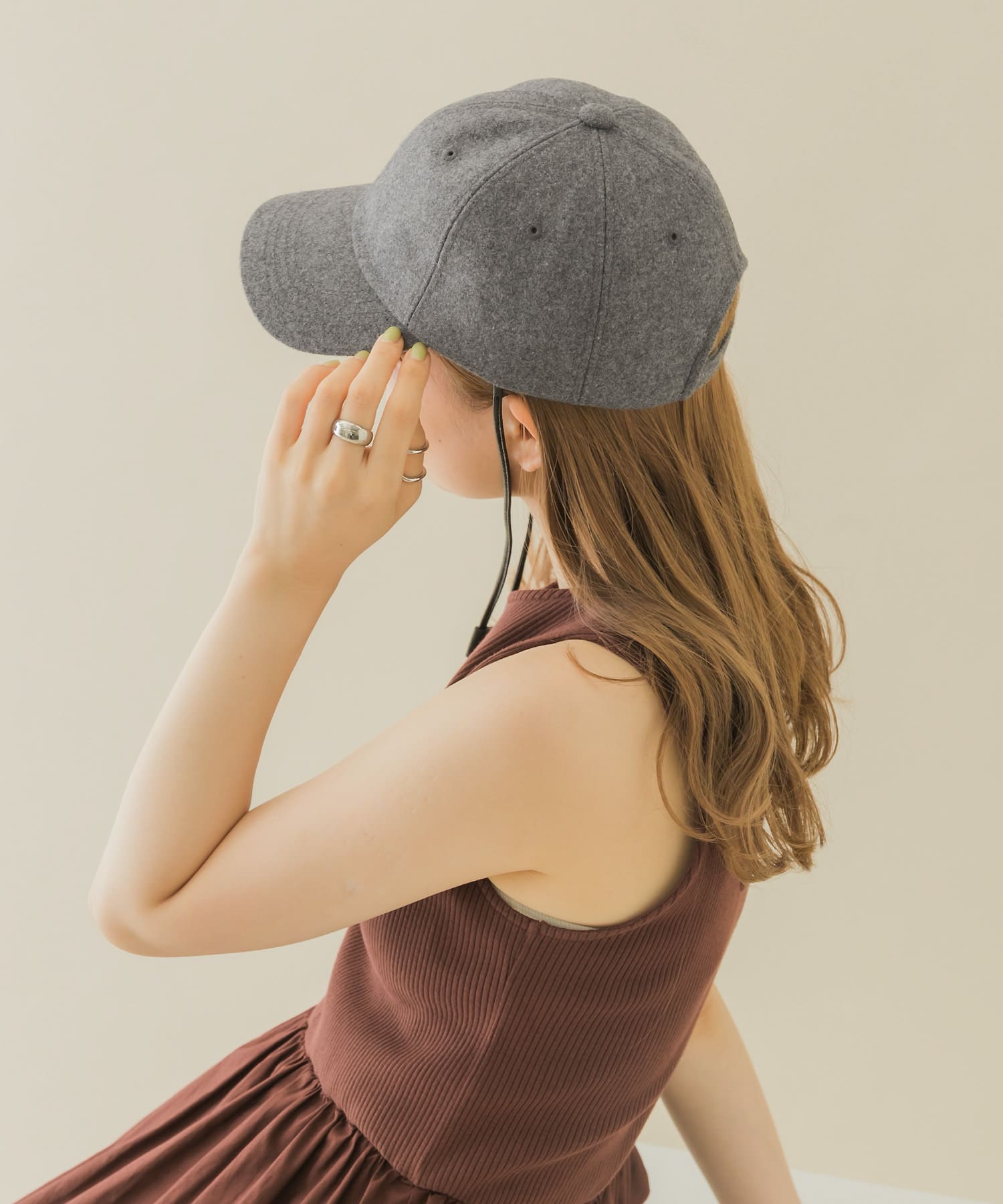 2WAYメルトンキャップ GRY -