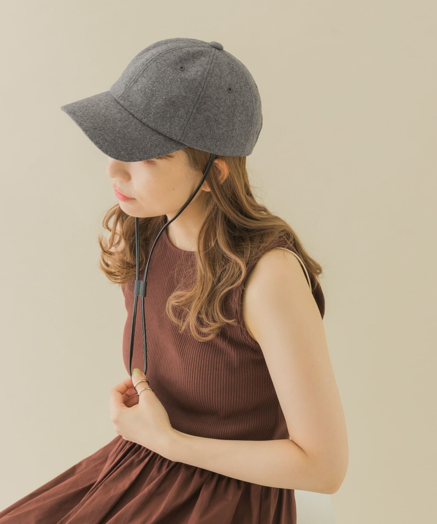 2WAYメルトンキャップ GRY -