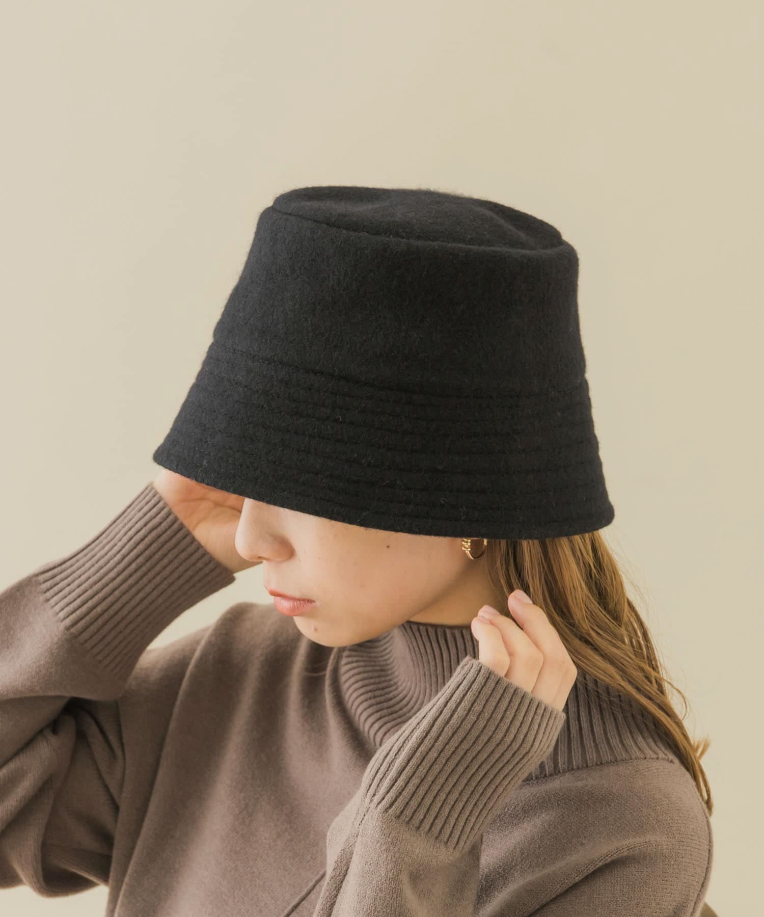 ソフトウールバケットハット BLK -