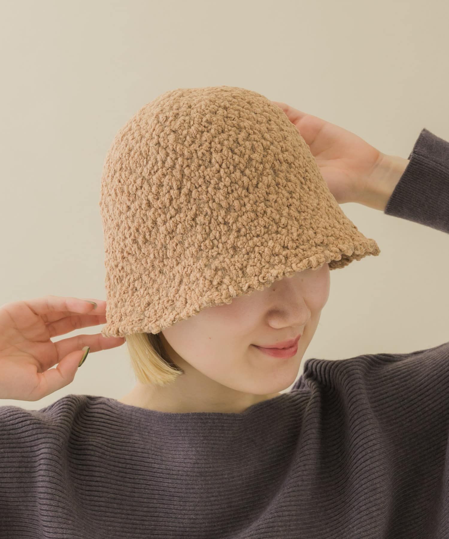 モコモコクローシュハット CML -