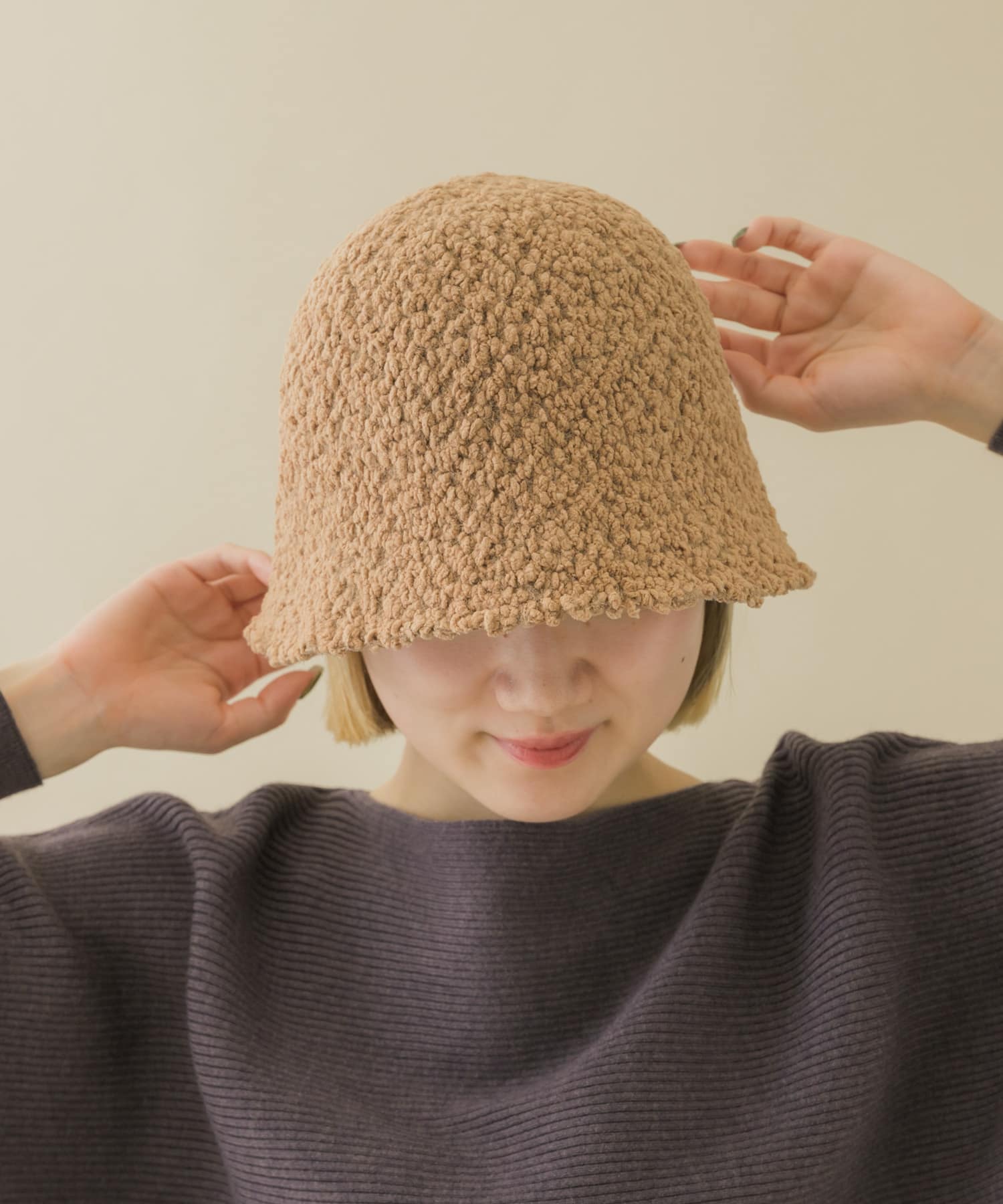 モコモコクローシュハット CML -