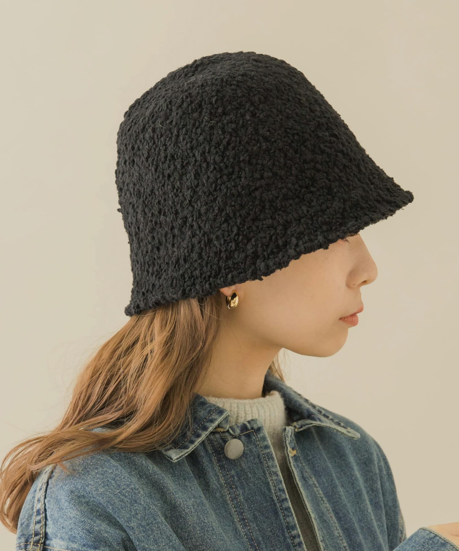 モコモコクローシュハット BLK -