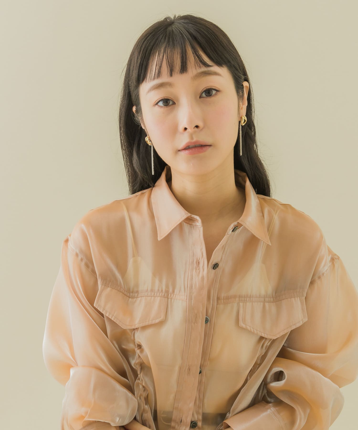 メタルチェーン2WAYピアス GD/SL -