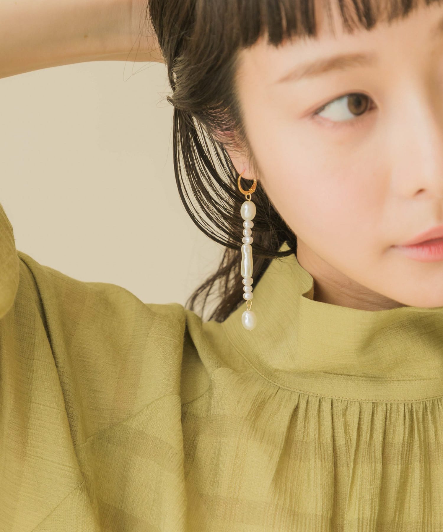 バロックパールコンビピアス GD/IV -