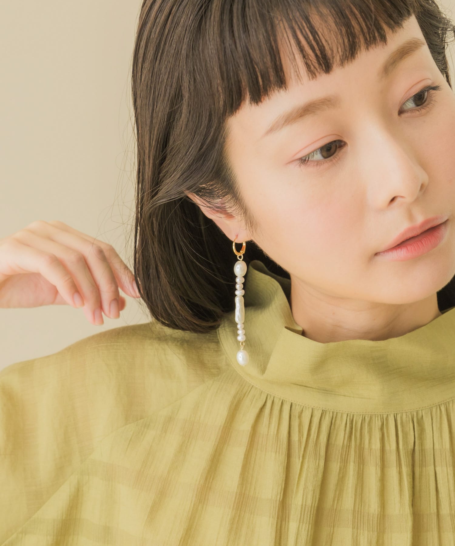 バロックパールコンビピアス GD/IV -