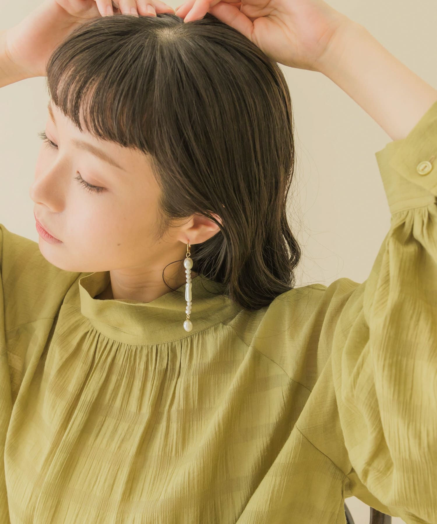 バロックパールコンビピアス GD/IV -