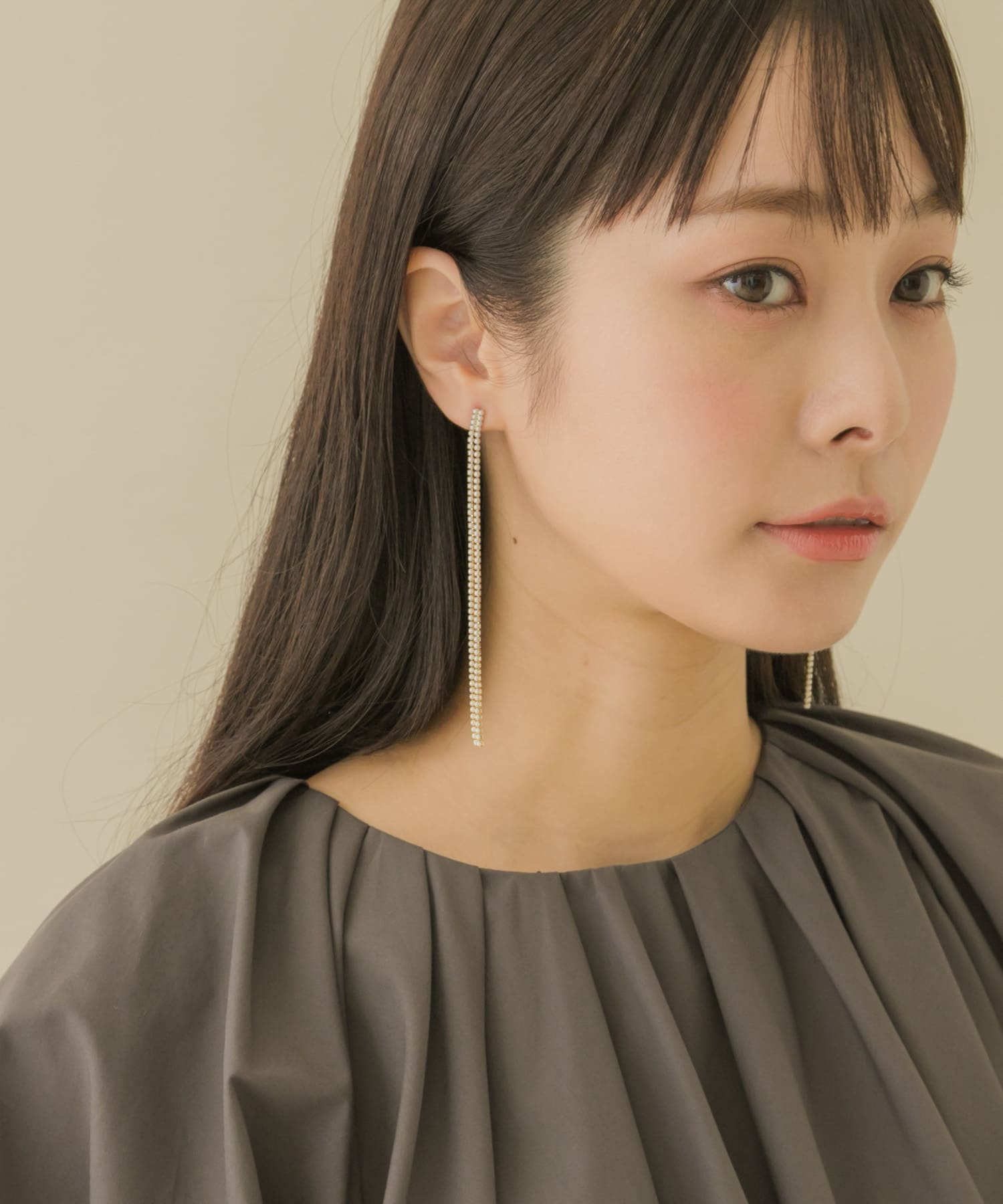 チェーンパールロングピアス GD/IV -