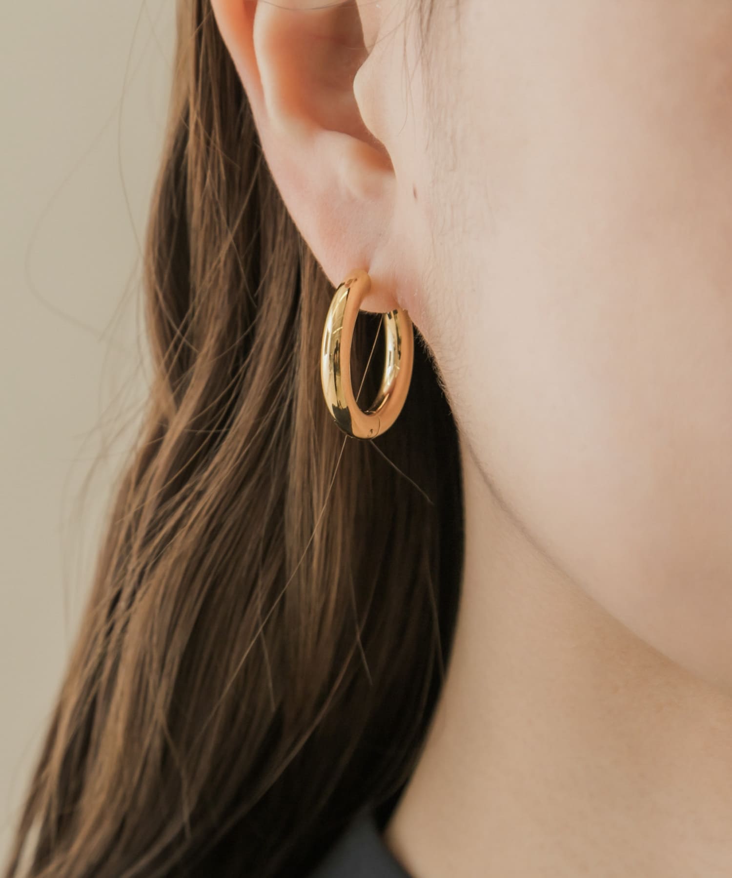 サージカルステンレスワイドフープピアス GLD -