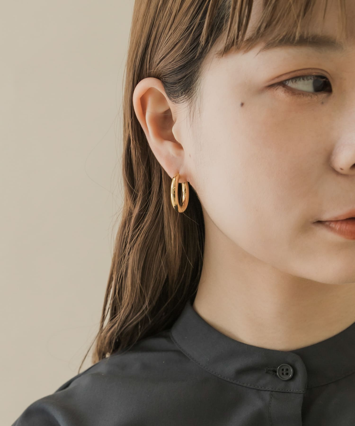 サージカルステンレスワイドフープピアス GLD -