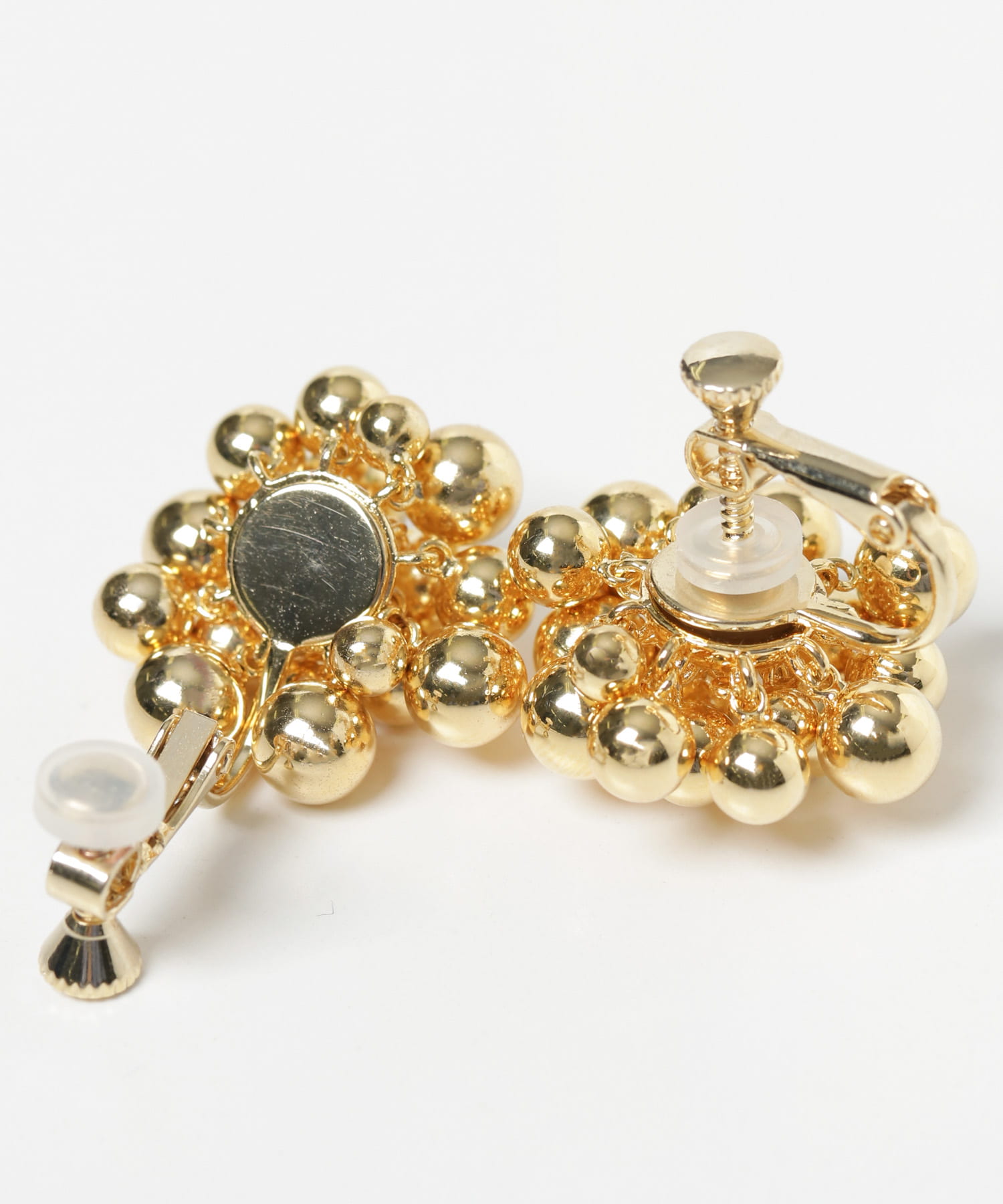 メタルボールボリュームイヤリング GLD -