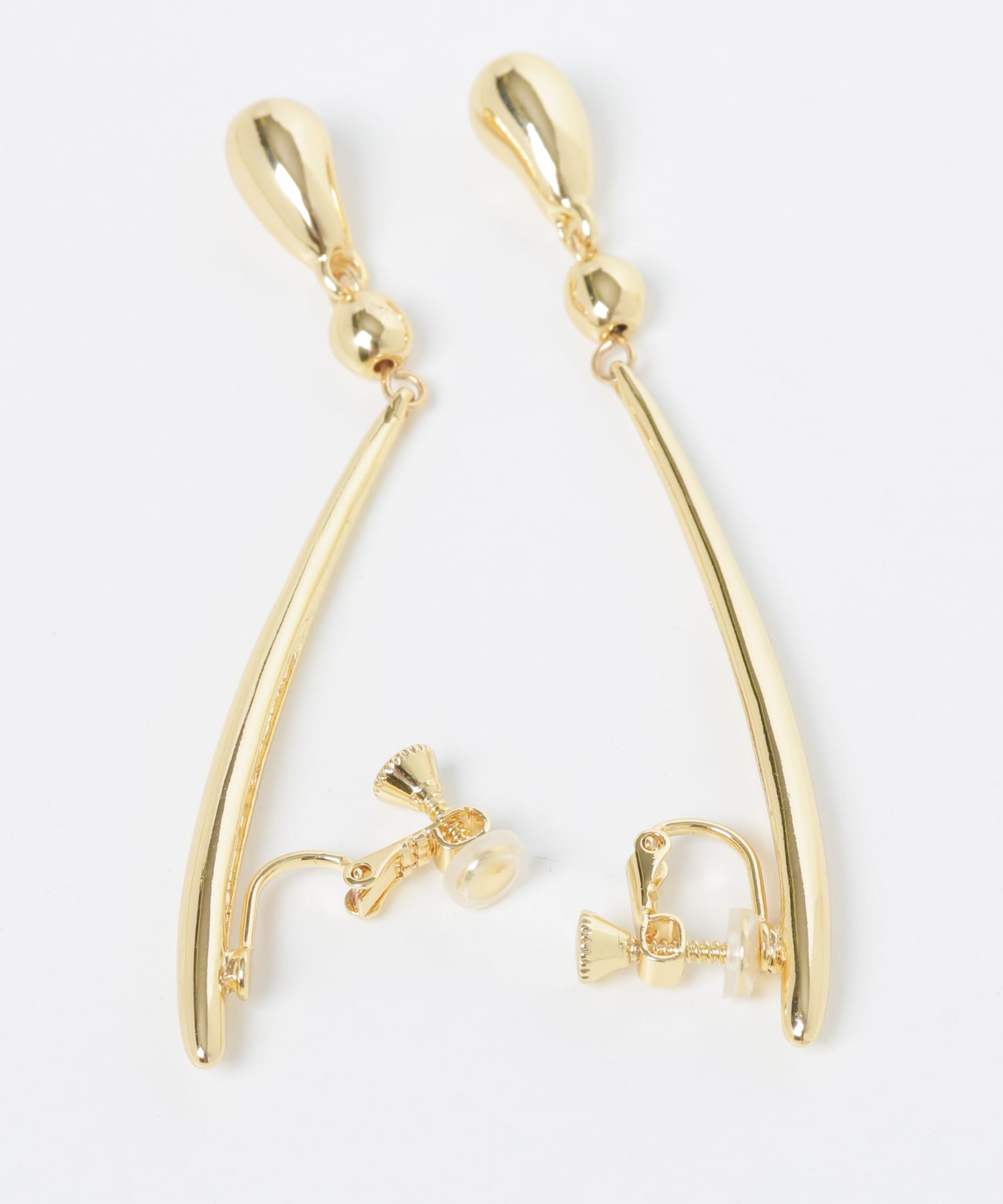 メタルロングバードロップイヤリング GLD -