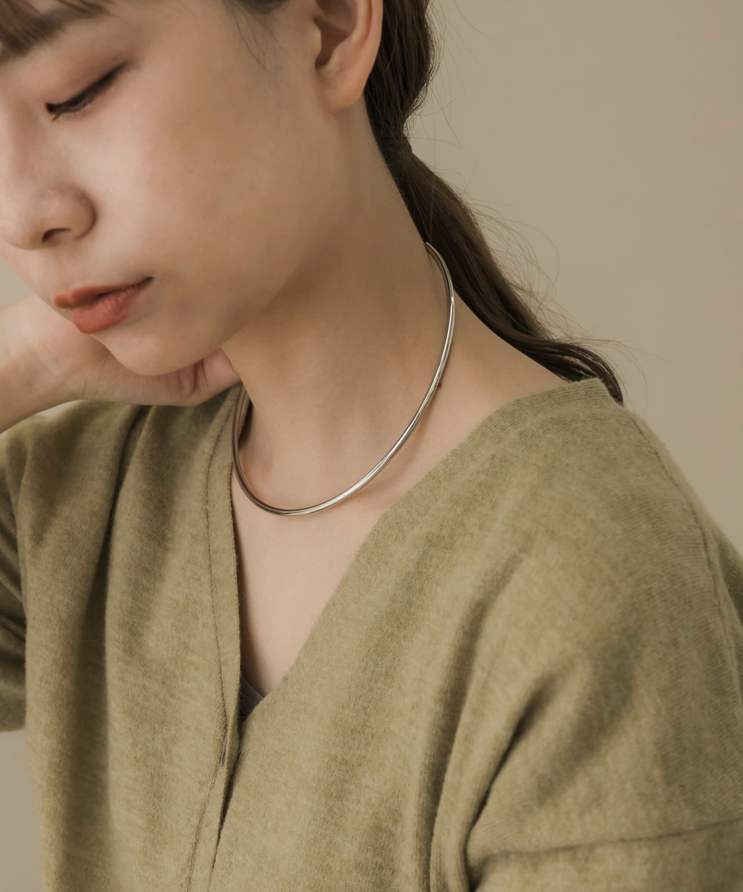 ベーシックメタルネックカフ SLV -