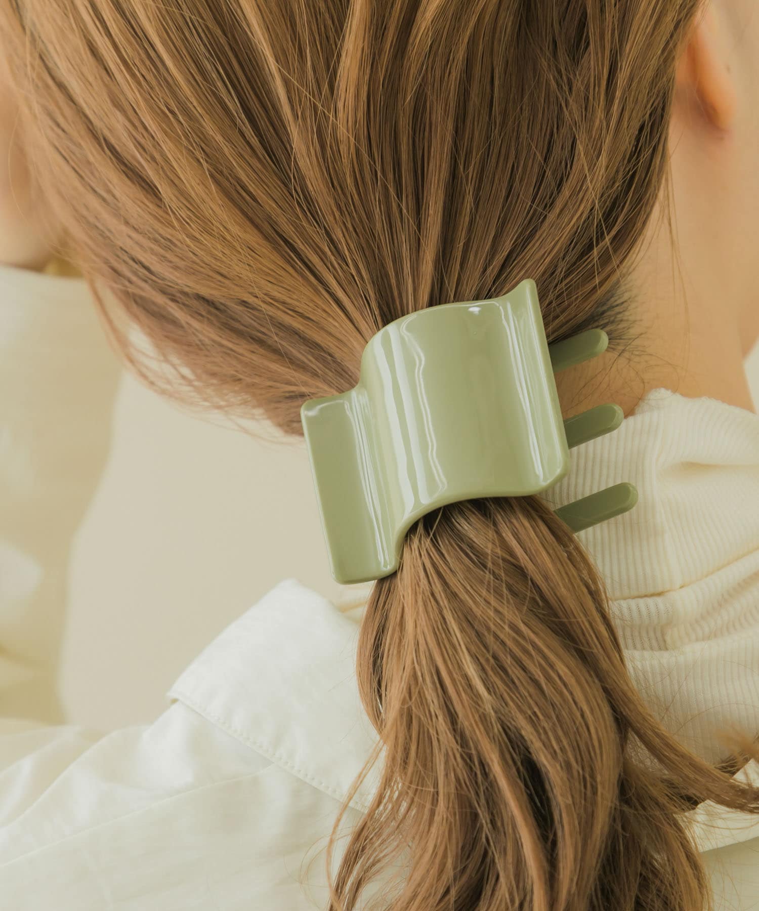 ワイドプレートアセチヘアクリップ GRN -