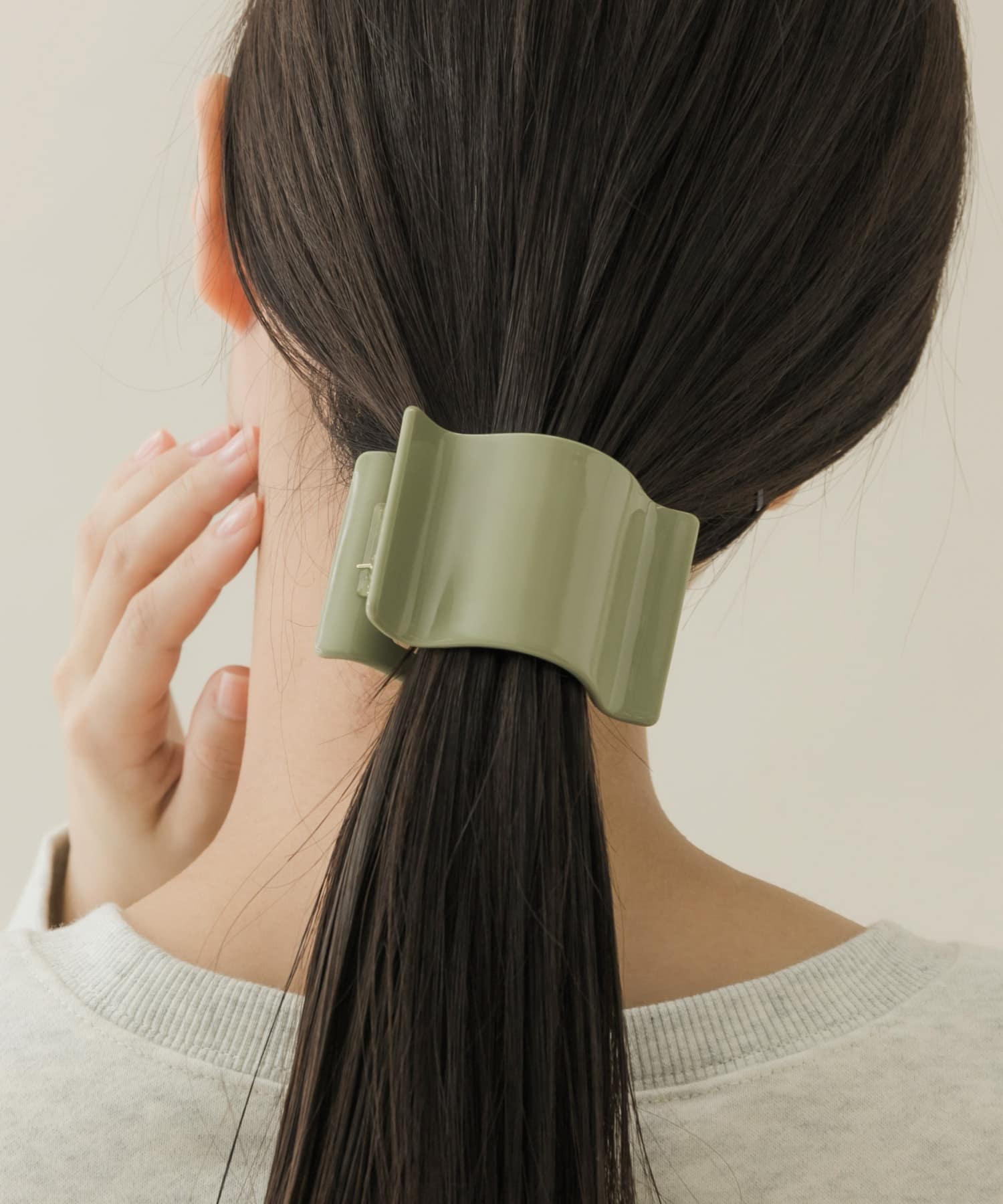 ワイドプレートアセチヘアクリップ GRN -