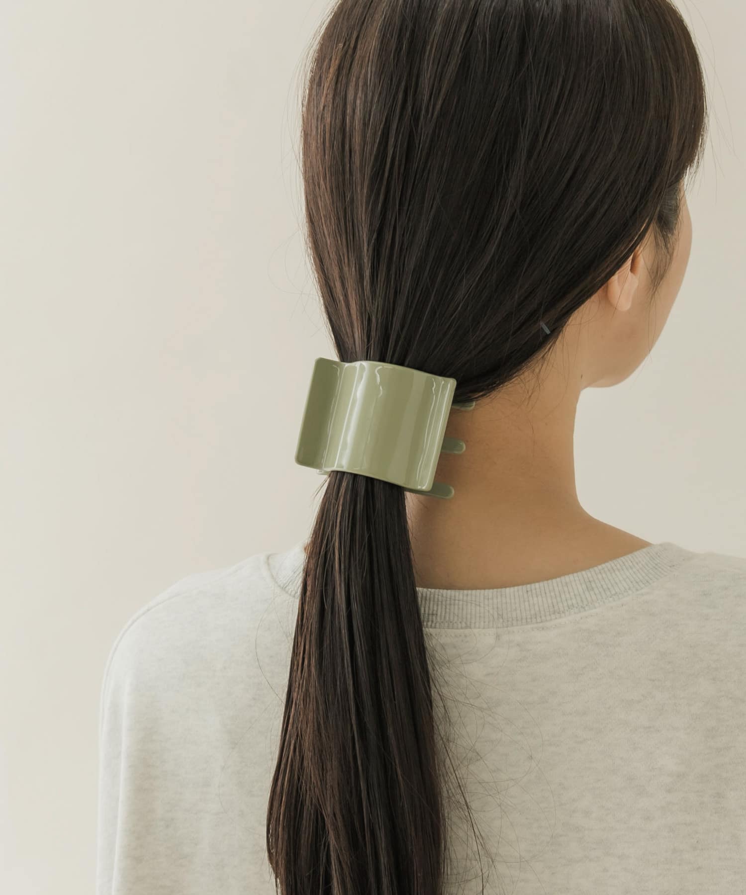 ワイドプレートアセチヘアクリップ GRN -
