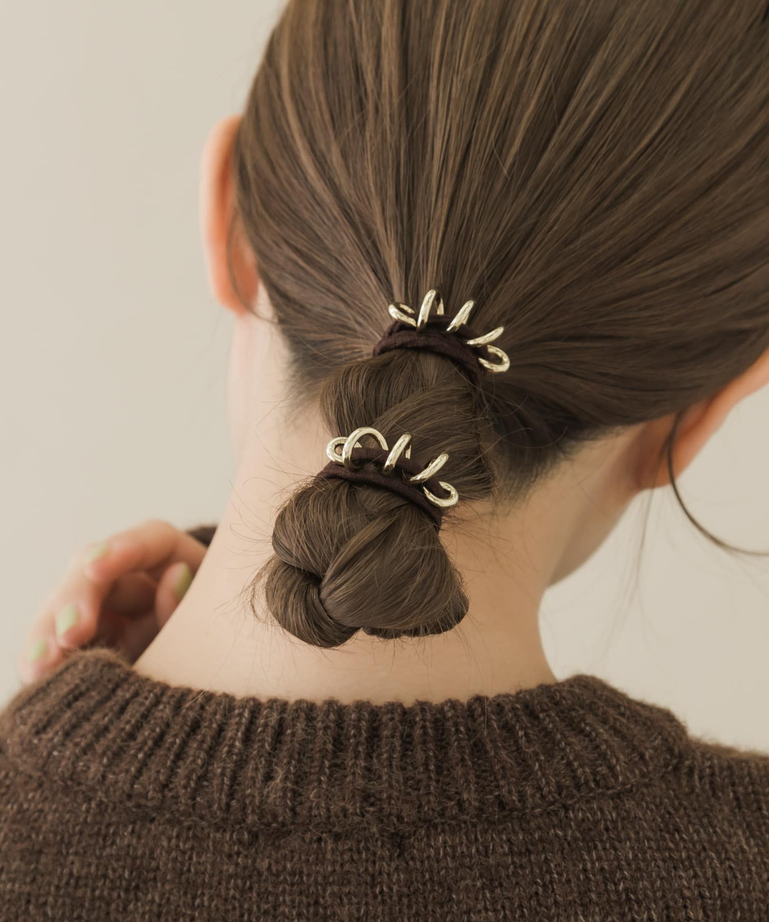 スパイラルメタル2セットヘアポニー GLD -