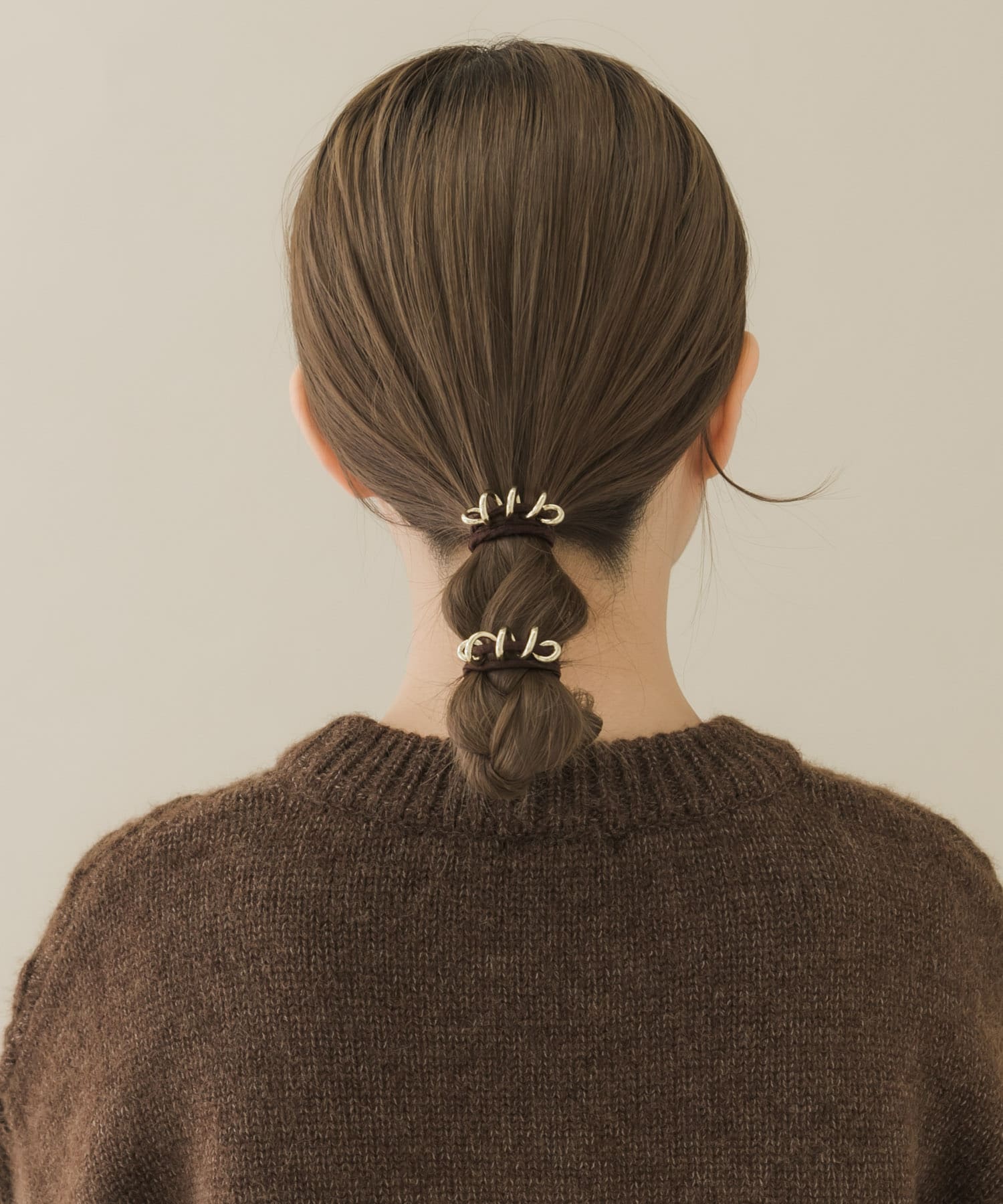 スパイラルメタル2セットヘアポニー GLD -