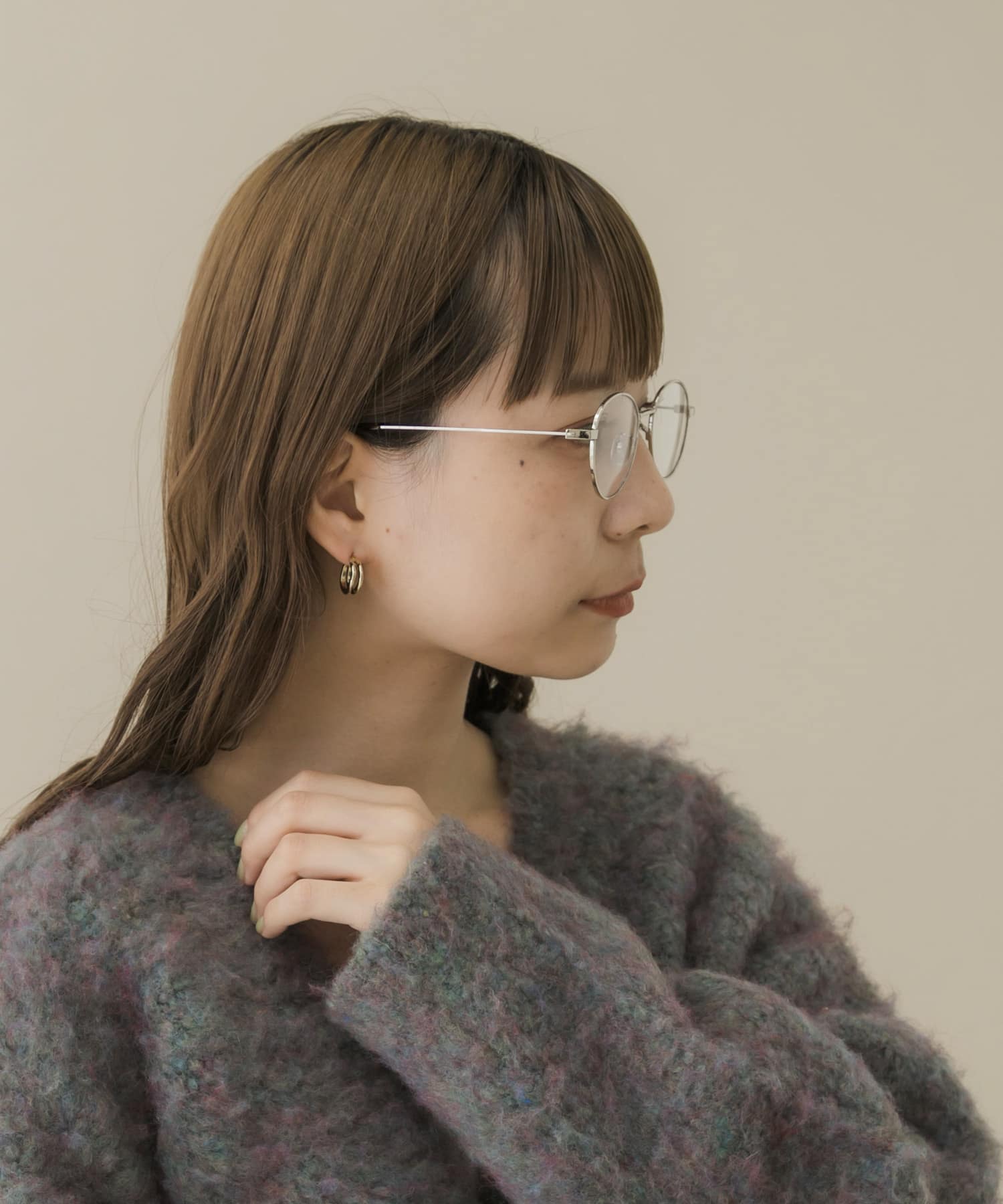 オーバルフレームダテメガネ SLV -