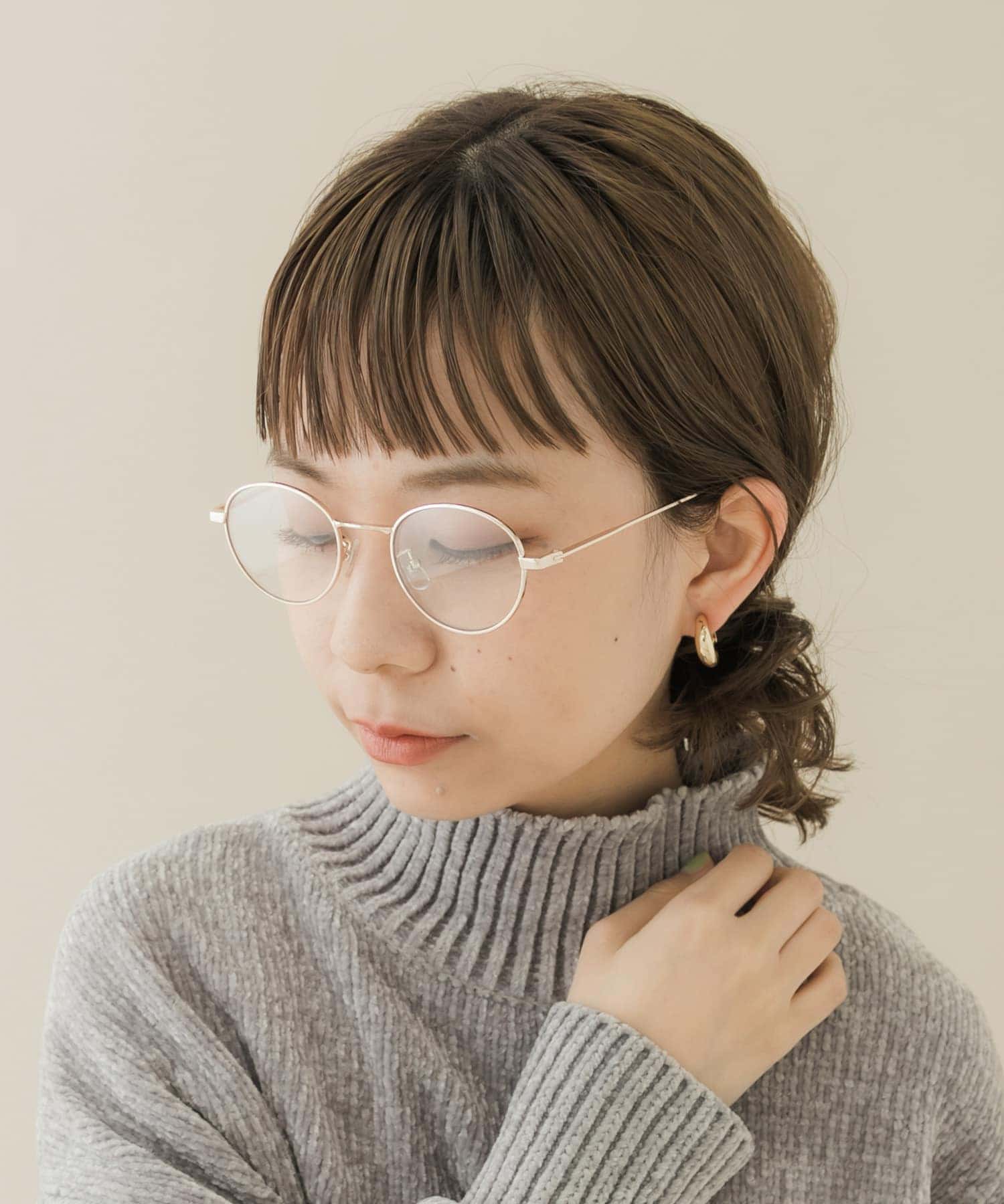 オーバルフレームダテメガネ GLD -